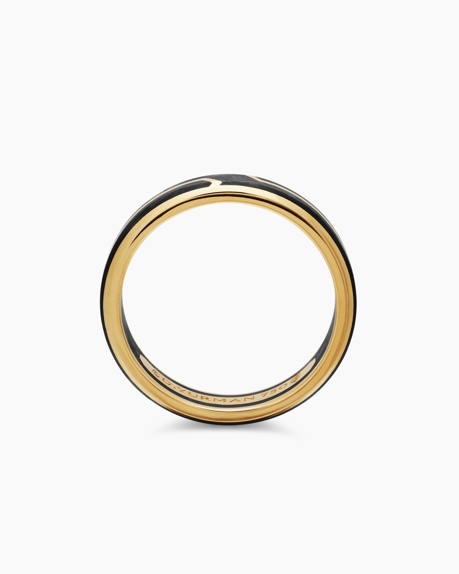 Forged Carbon Band Ring in 18K Yellow Gold, 4mm - Image 5
