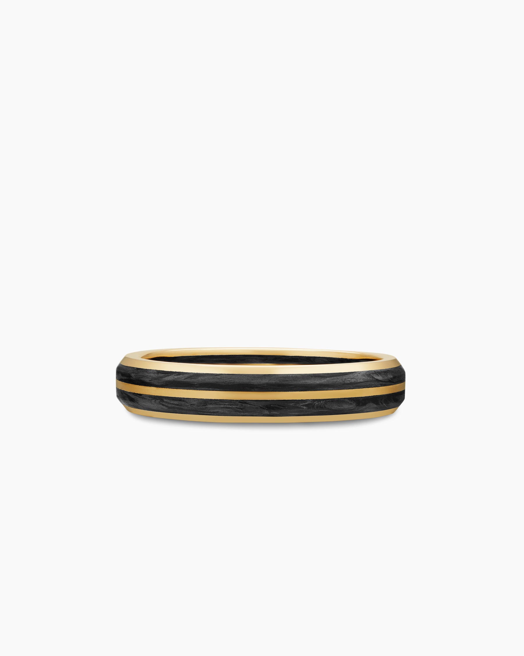Forged Carbon Band Ring in 18K Yellow Gold, 4mm - Image 6