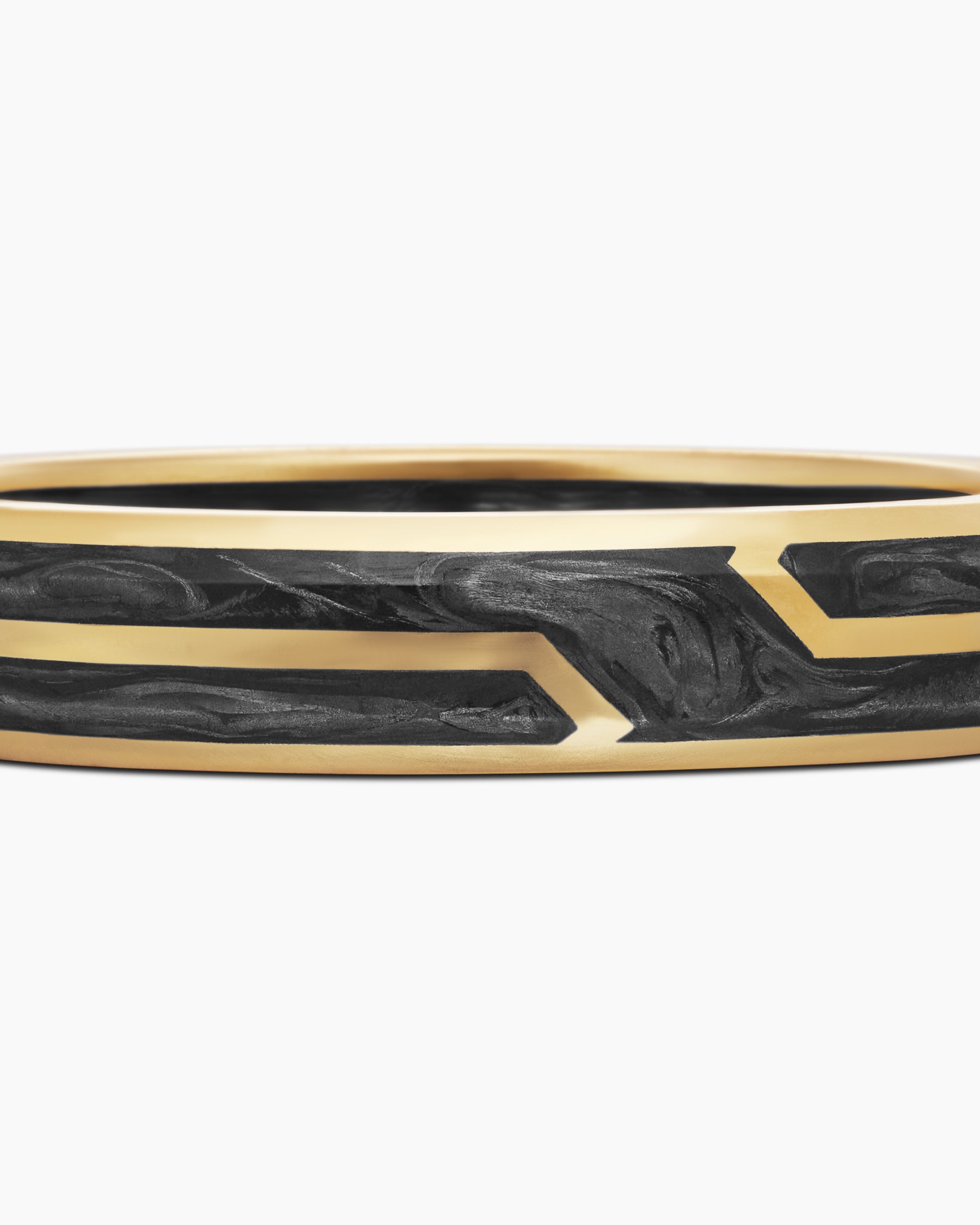 Forged Carbon Band Ring in 18K Yellow Gold, 4mm - Image 7