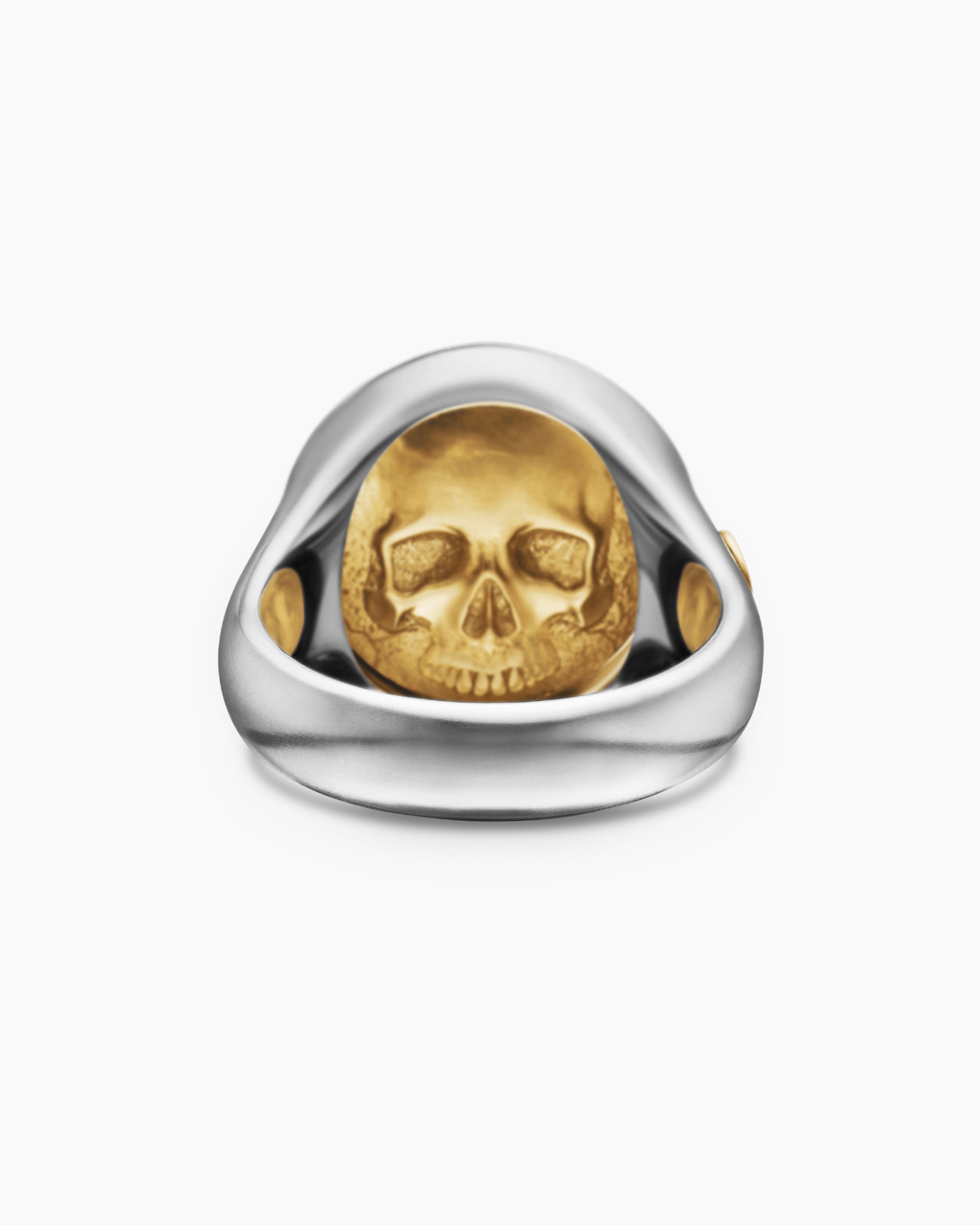 Life and Death Duality Signet Ring in Sterling Silver with 18K Yellow Gold, 20mm - Image 6
