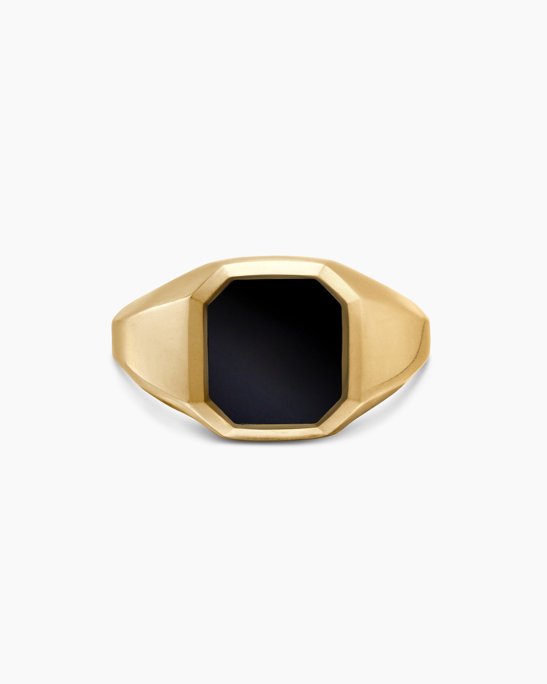 Streamline Signet Ring in 18K Yellow Gold with Black Onyx, 14mm - Image 4