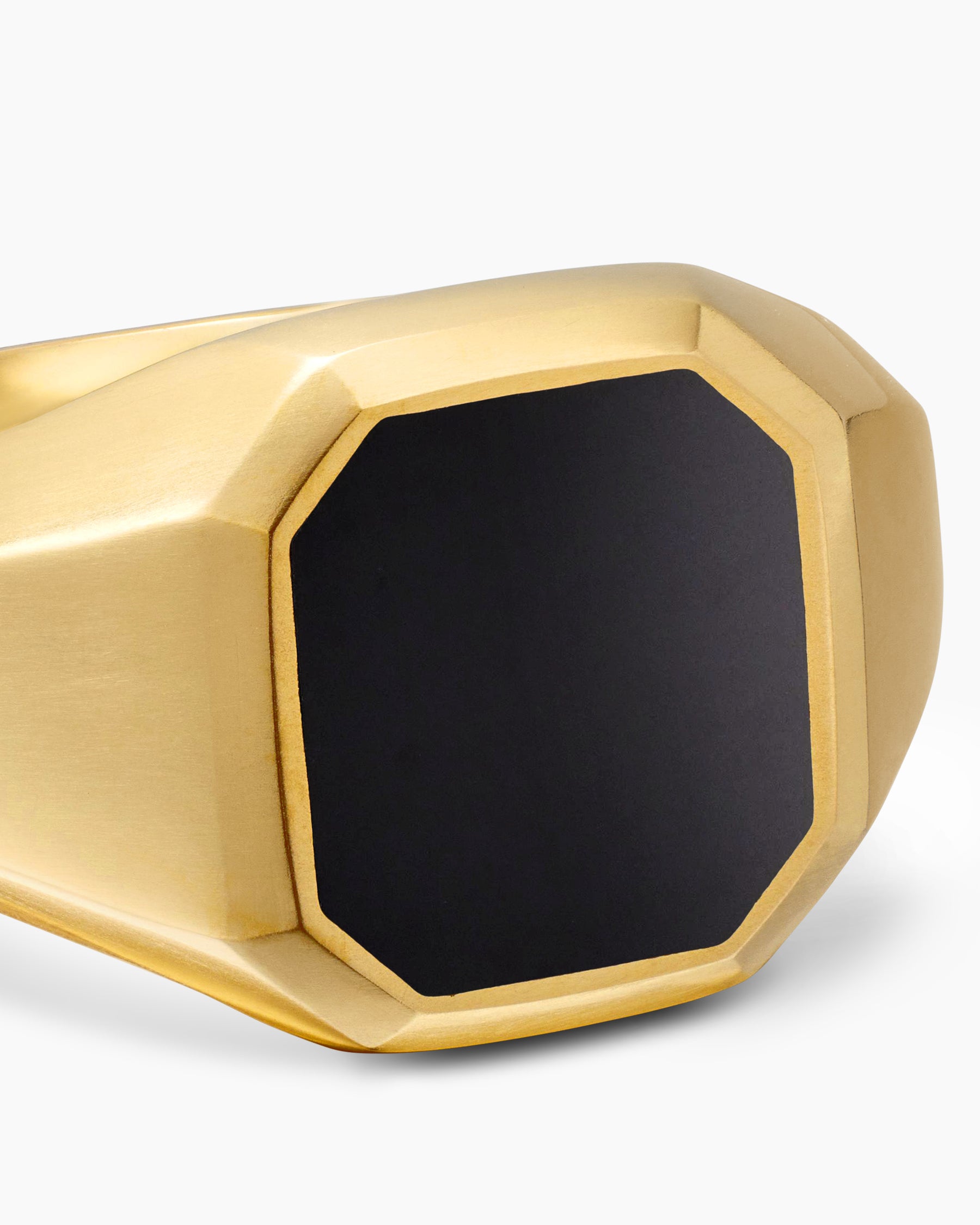 Streamline Signet Ring in 18K Yellow Gold with Black Onyx, 14mm - Image 5
