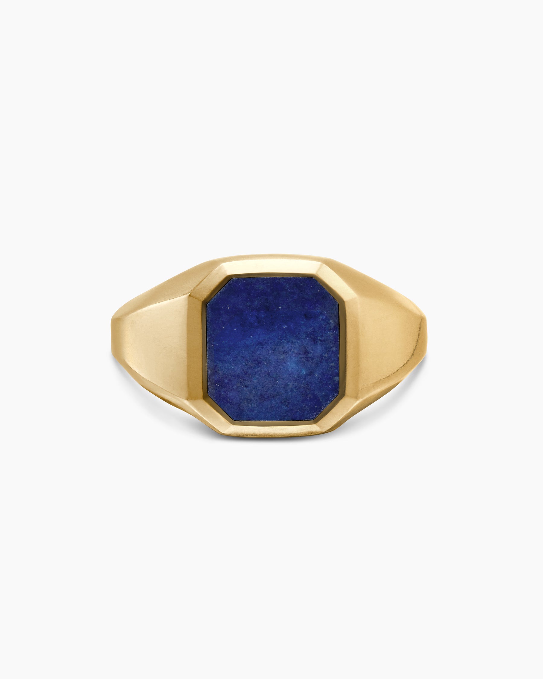 Streamline Signet Ring in 18K Yellow Gold with Lapis, 14mm - Image 4