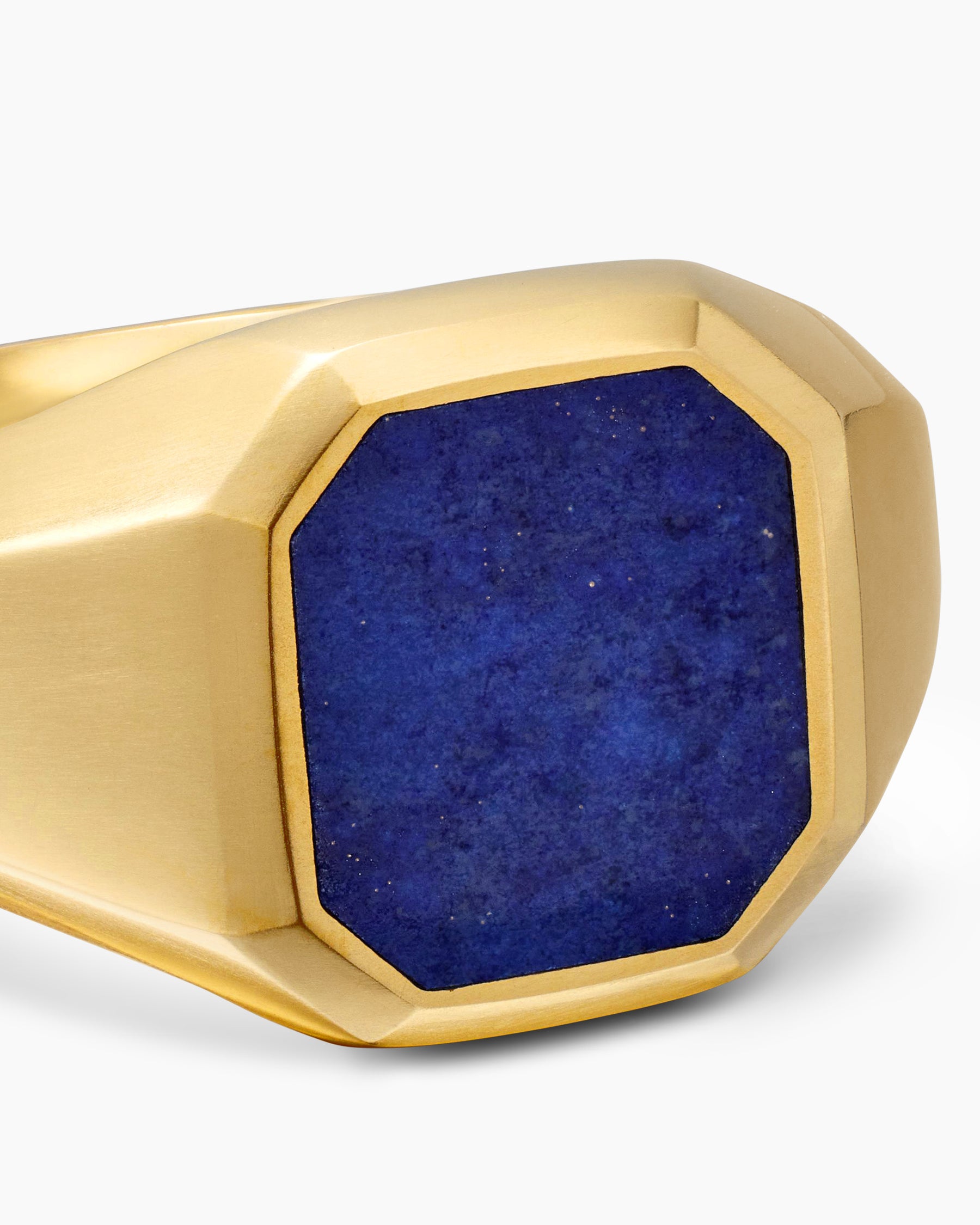 Streamline Signet Ring in 18K Yellow Gold with Lapis, 14mm - Image 5