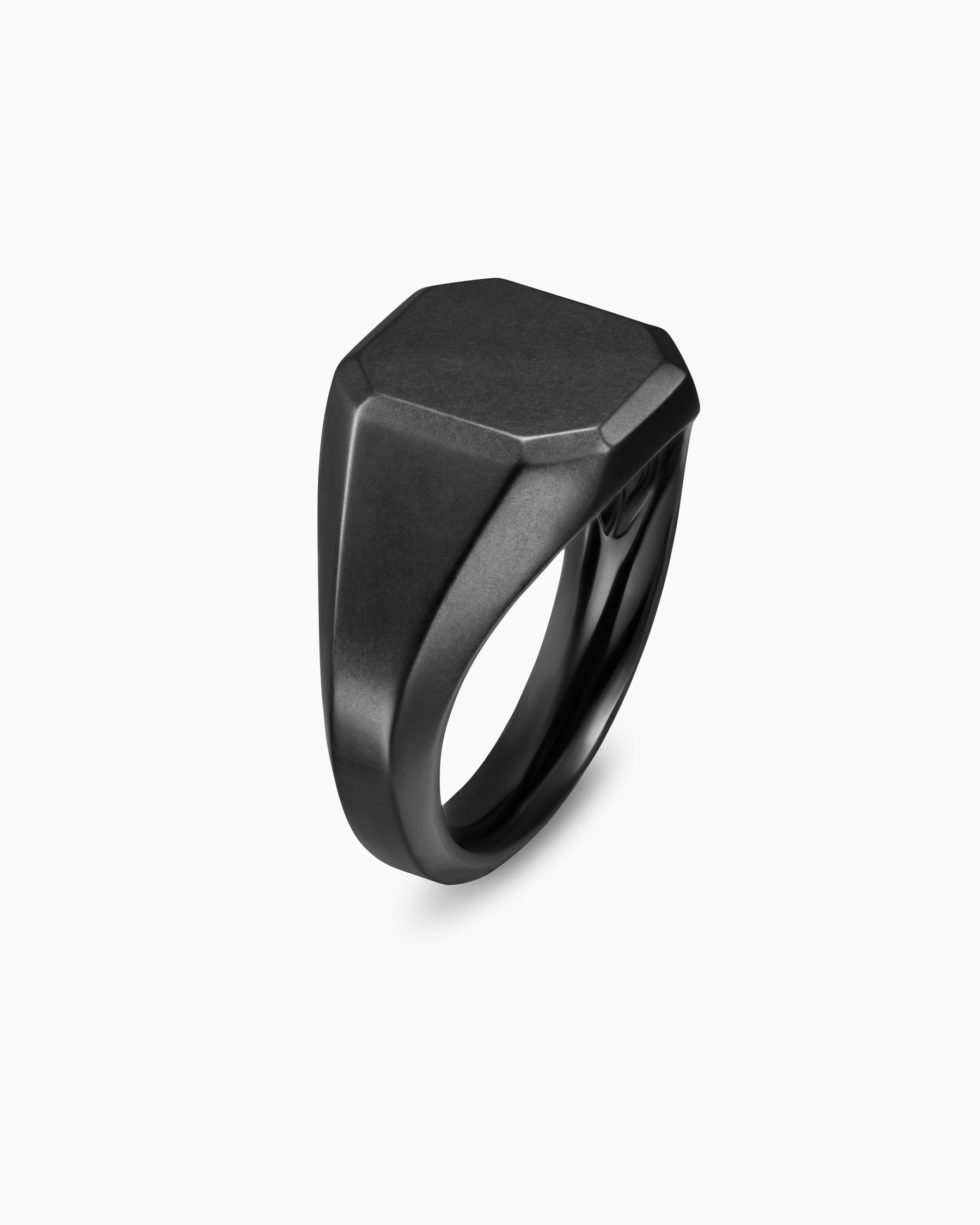 Streamline Signet Ring in Black Titanium, 14mm - Image 3