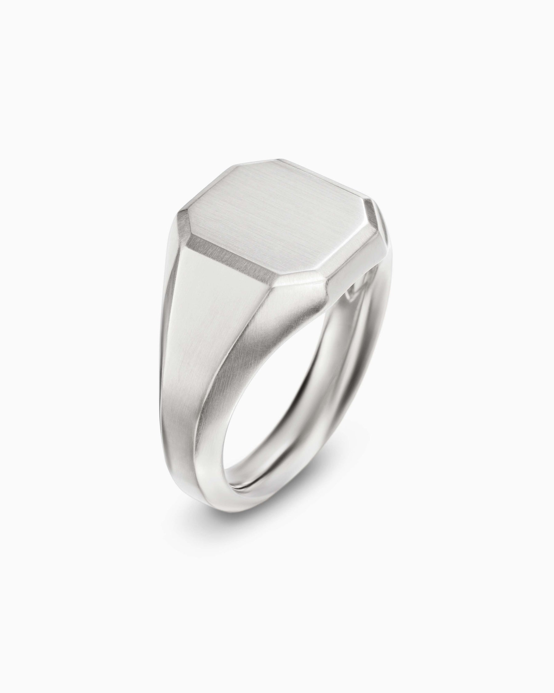 Streamline Signet Ring in Platinum, 14mm - Image 3