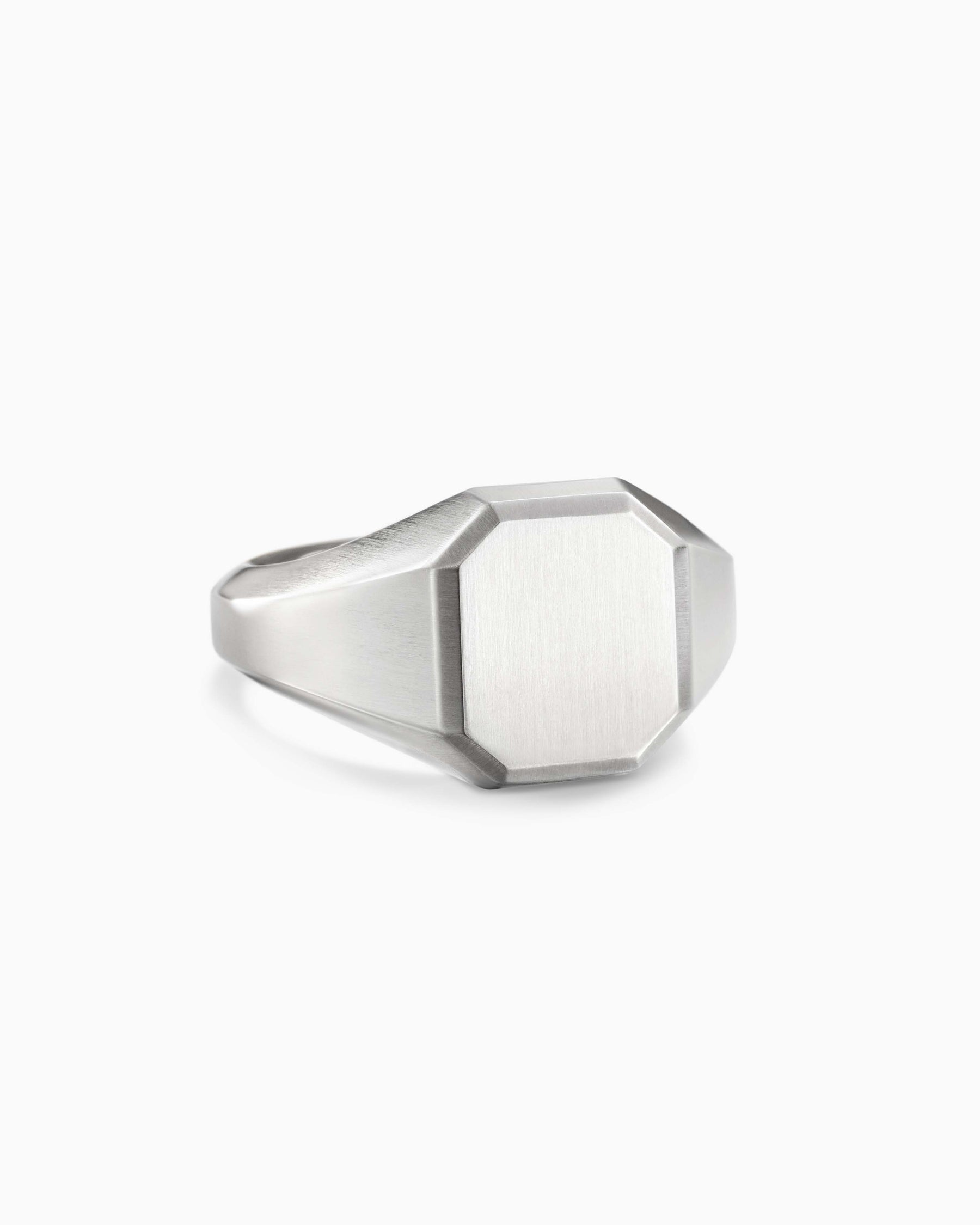 Streamline Signet Ring in Platinum, 14mm