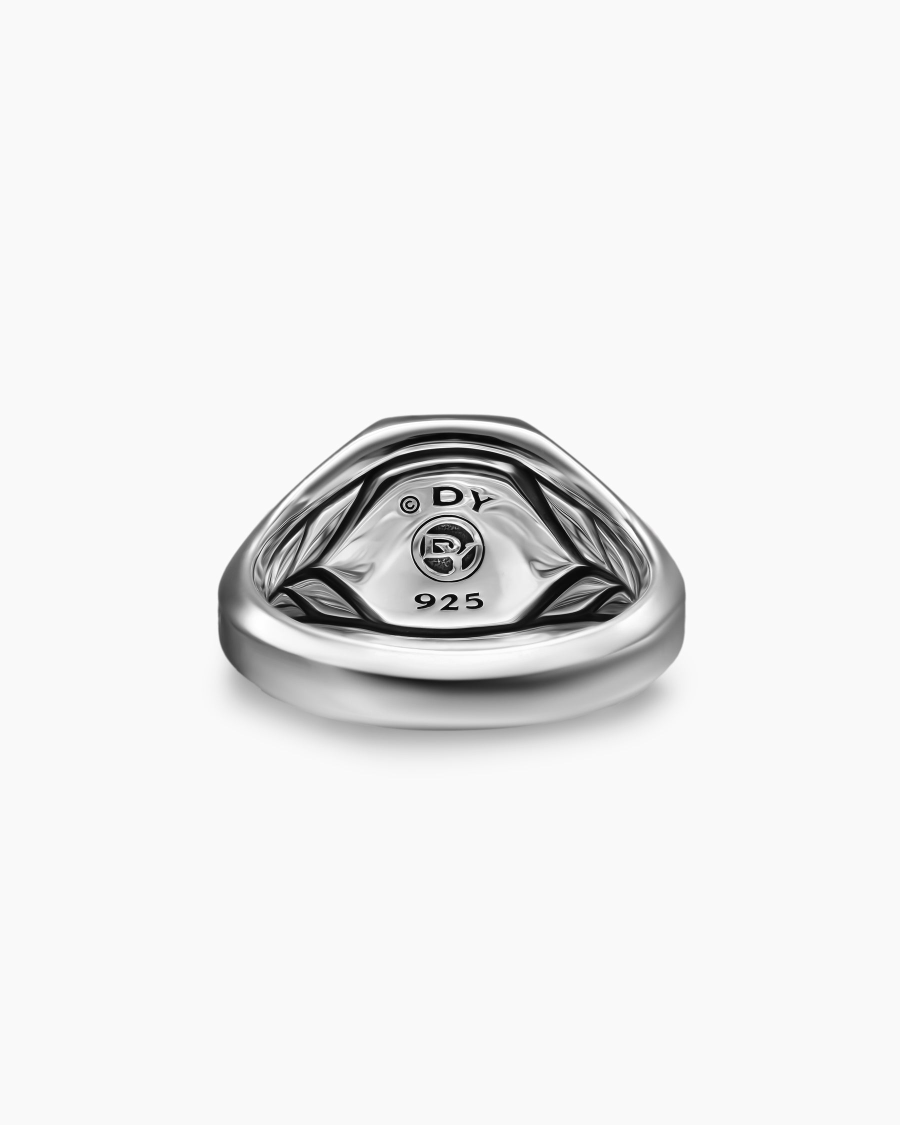 Streamline Signet Ring in Sterling Silver with Meteorite, 14mm - Image 6