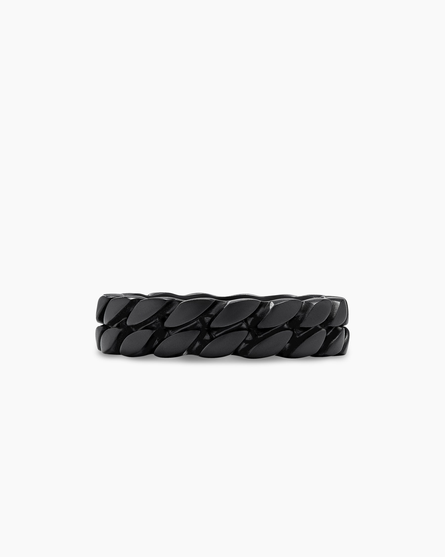 Curb Chain Band Ring in Black Titanium, 6mm - Image 4