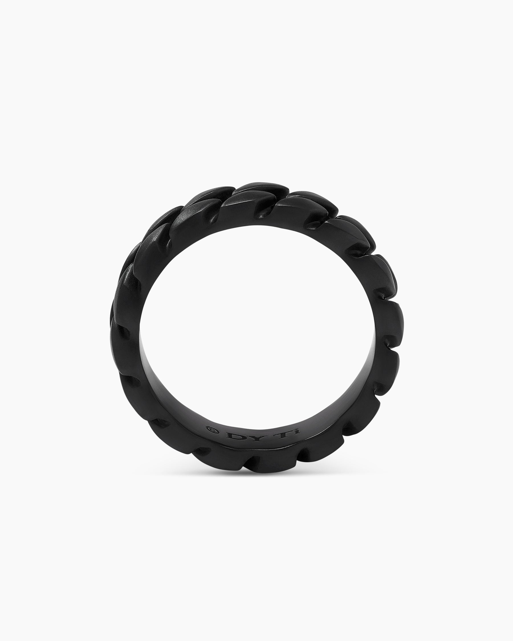 Curb Chain Band Ring in Black Titanium, 6mm - Image 5