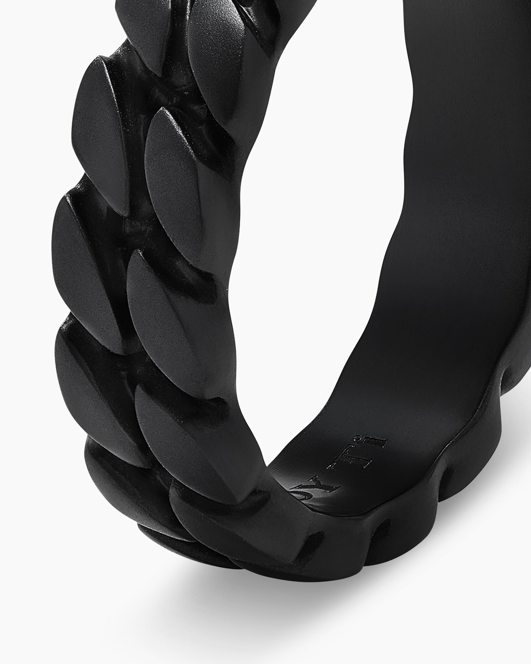 Curb Chain Band Ring in Black Titanium, 6mm - Image 6
