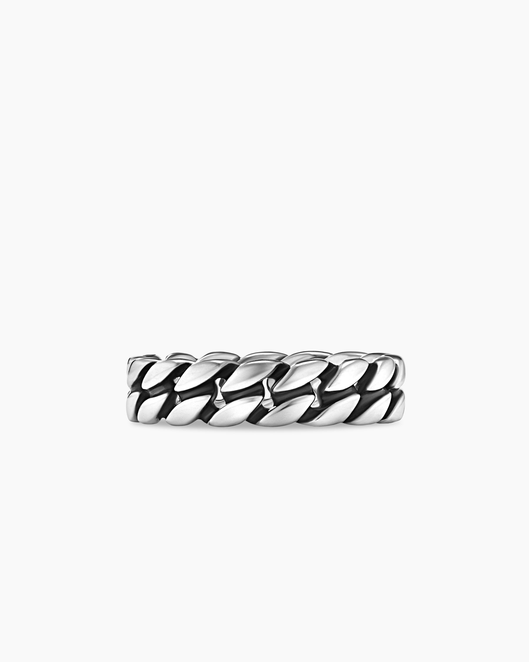 Curb Chain Band Ring in Sterling Silver, 6mm - Image 4