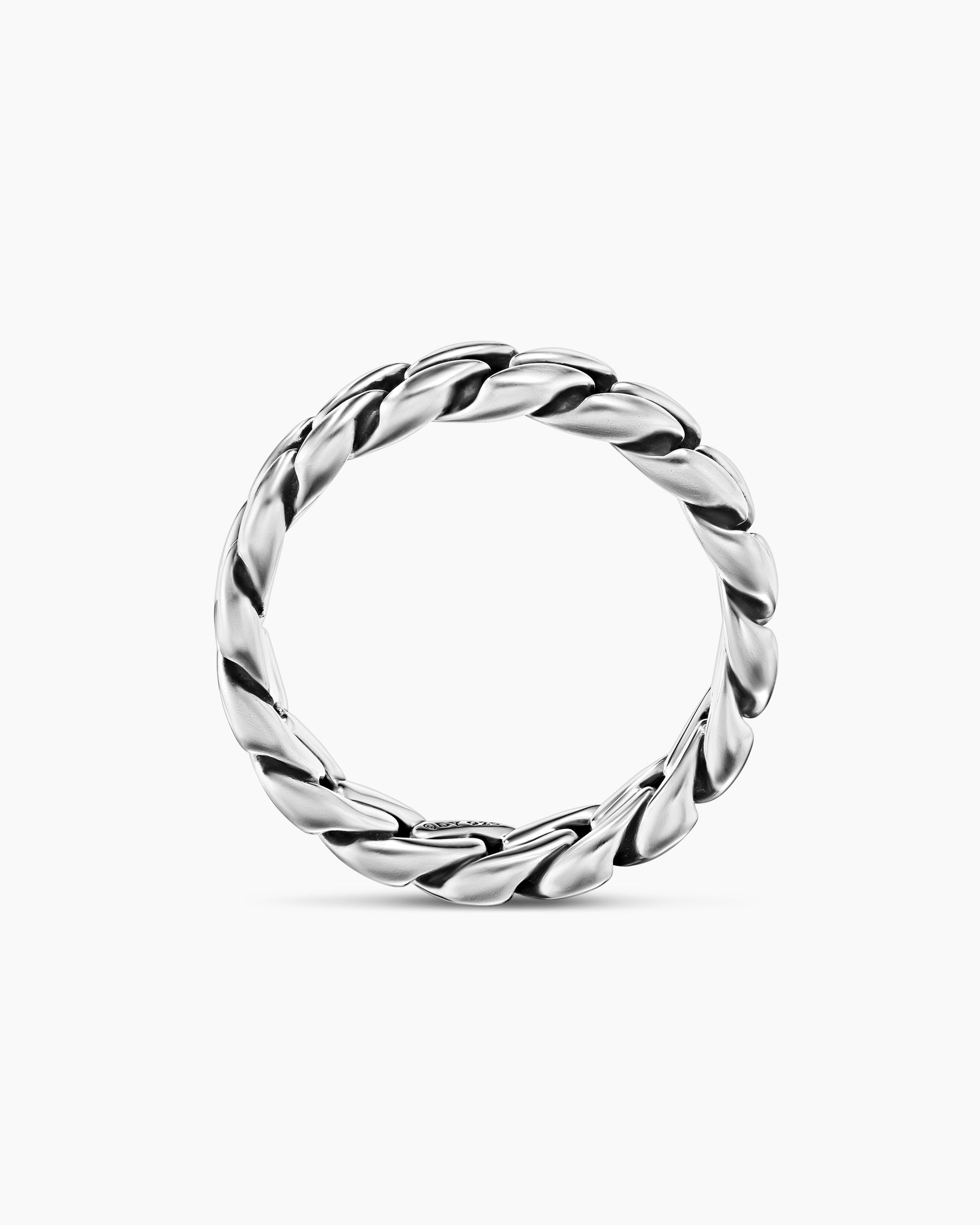 Curb Chain Band Ring in Sterling Silver, 6mm - Image 5