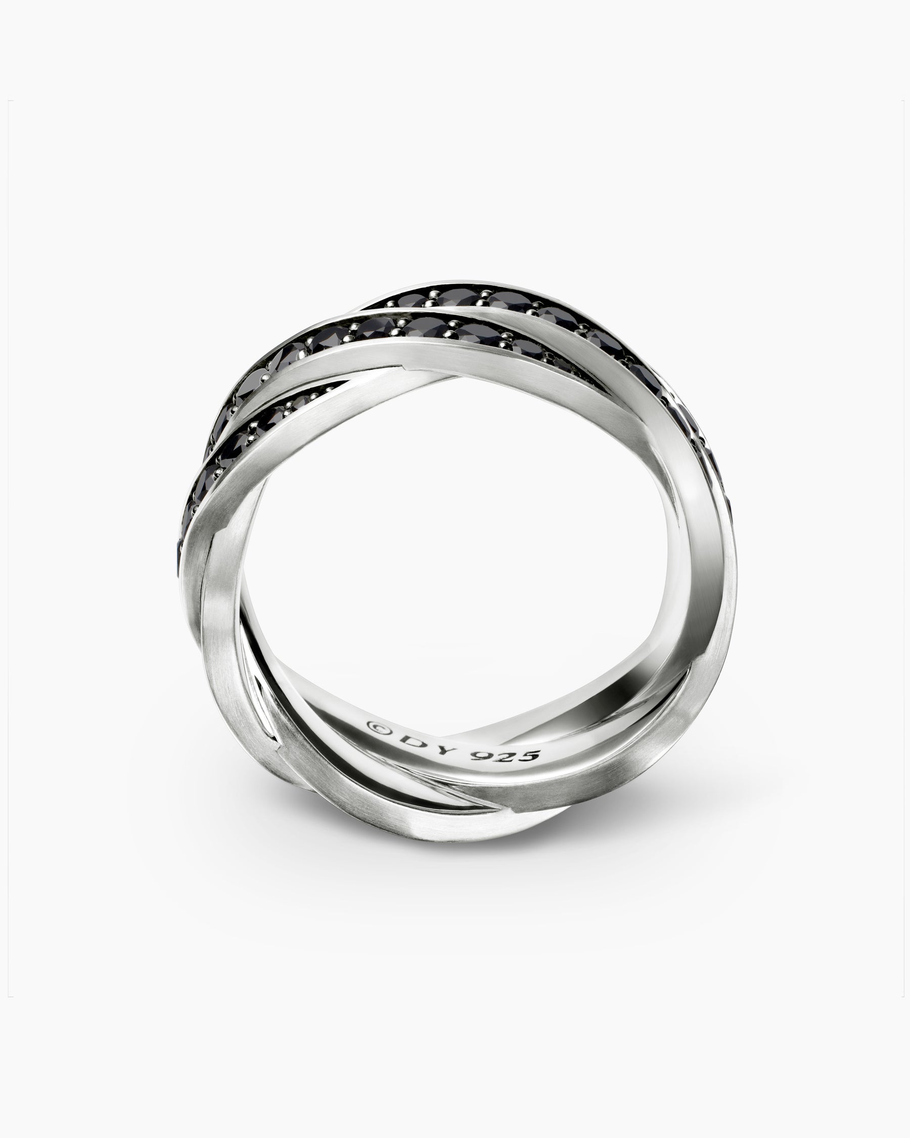 DY Helios Band Ring in Sterling Silver with Black Diamonds, 9mm - Image 5