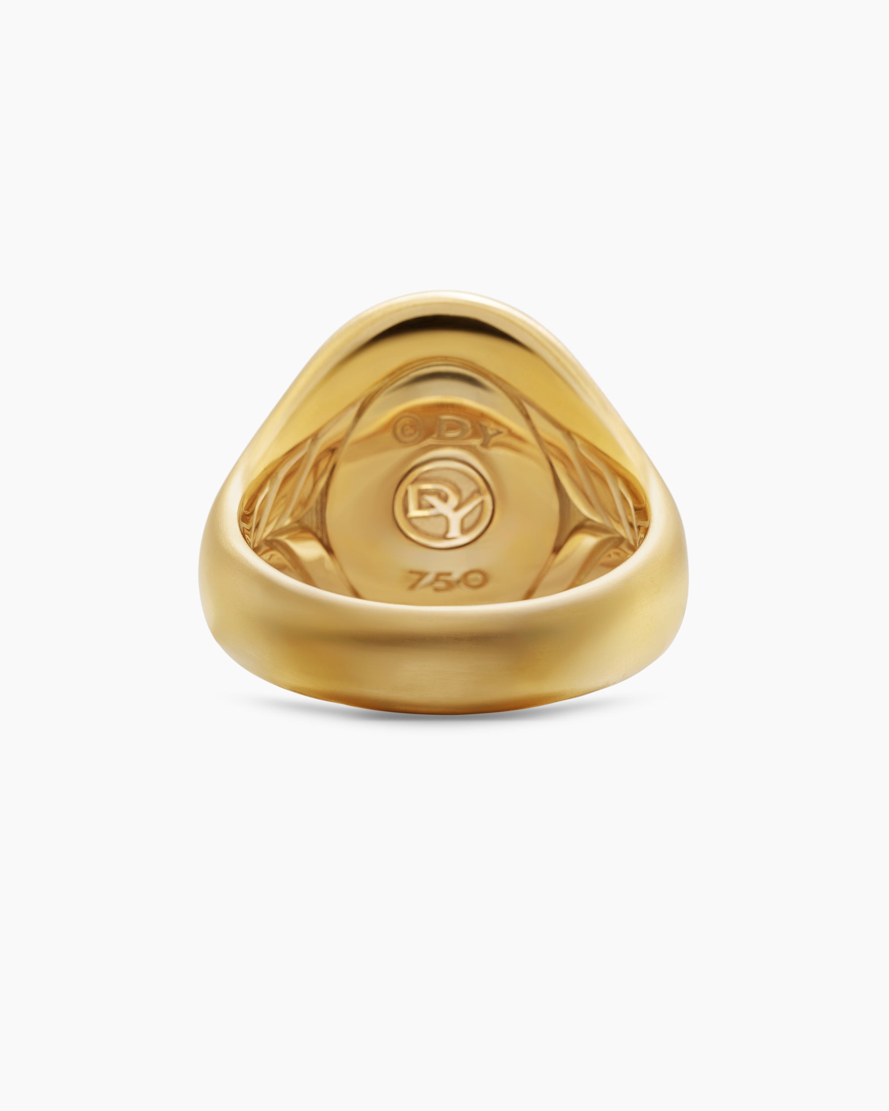 Petrvs Wolf Signet Ring in 18K Yellow Gold with Banded Agate, 21.5mm - Image 6