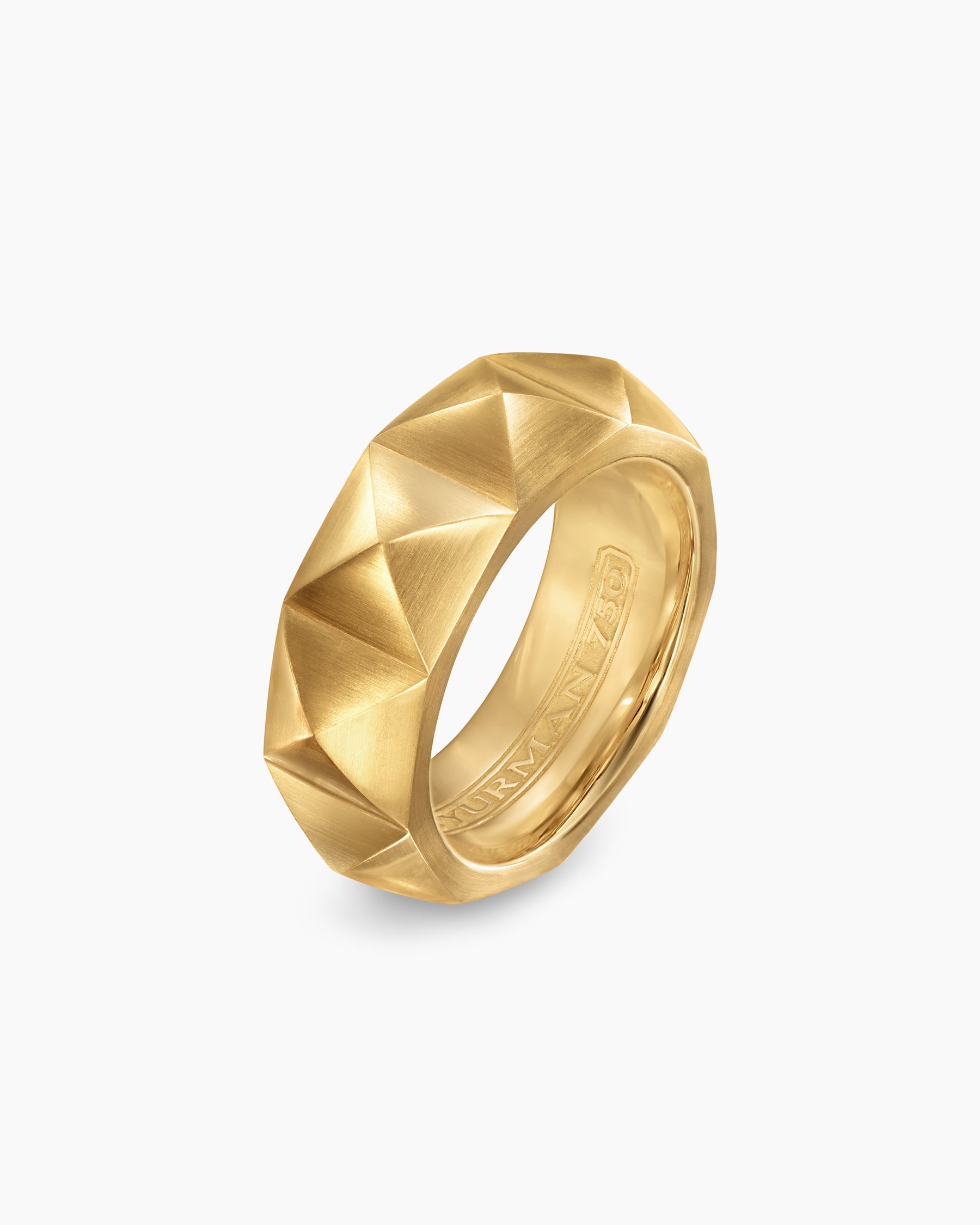 Pyramid Band Ring in 18K Yellow Gold, 8mm - Image 3