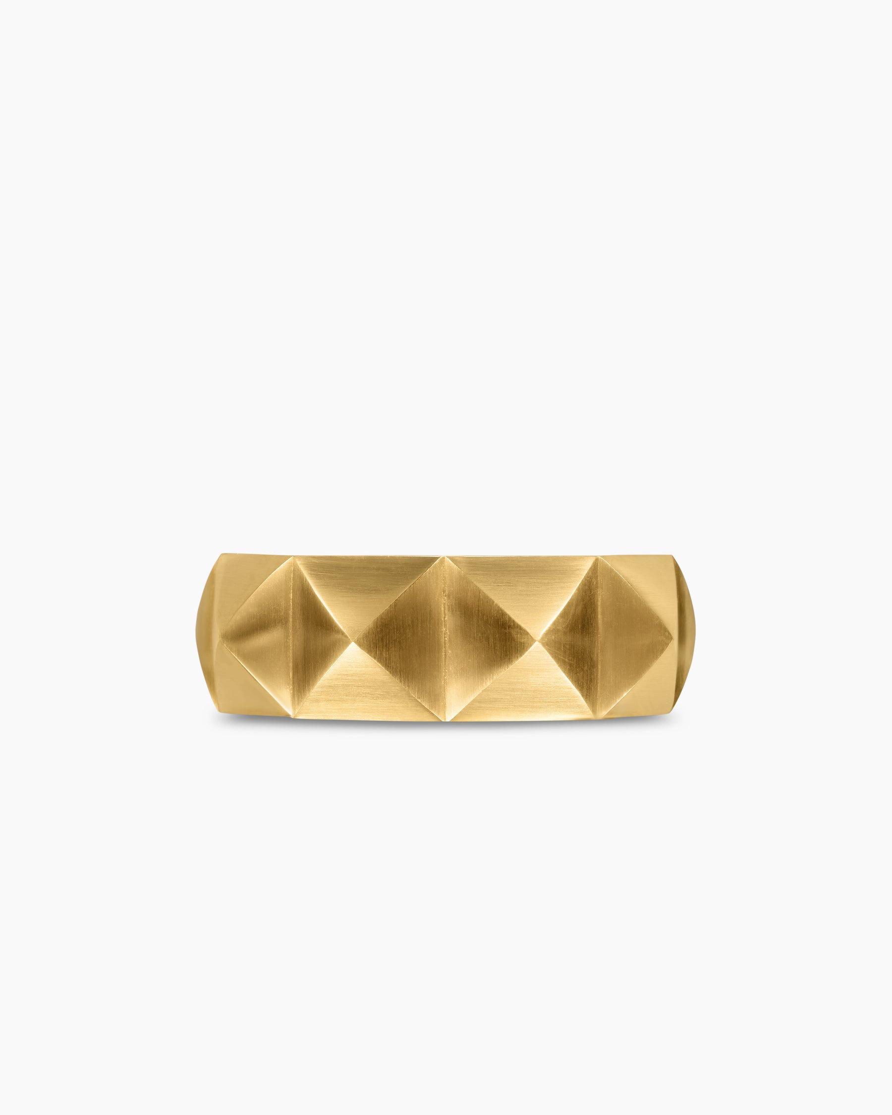 Pyramid Band Ring in 18K Yellow Gold, 8mm - Image 4