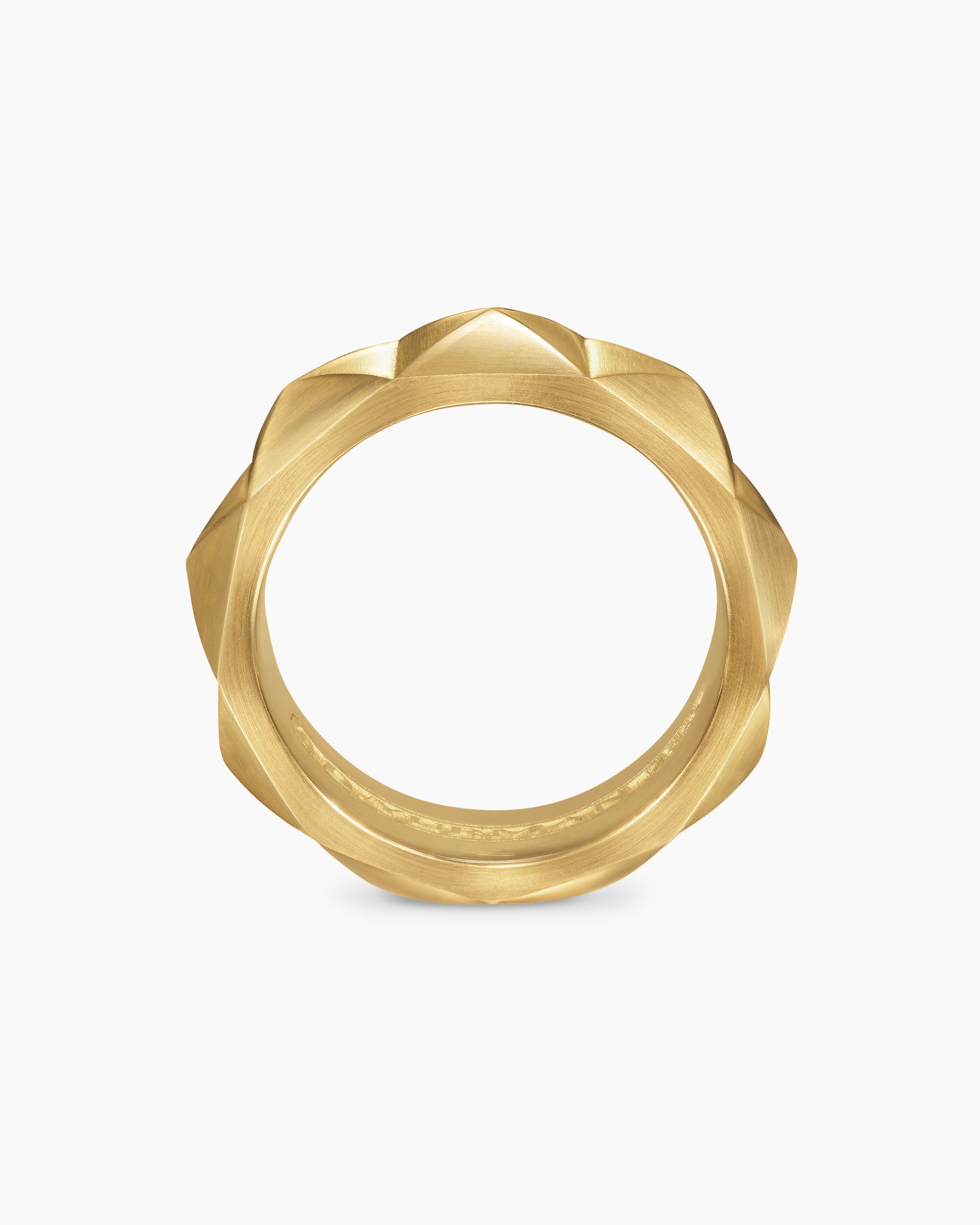 Pyramid Band Ring in 18K Yellow Gold, 8mm - Image 5