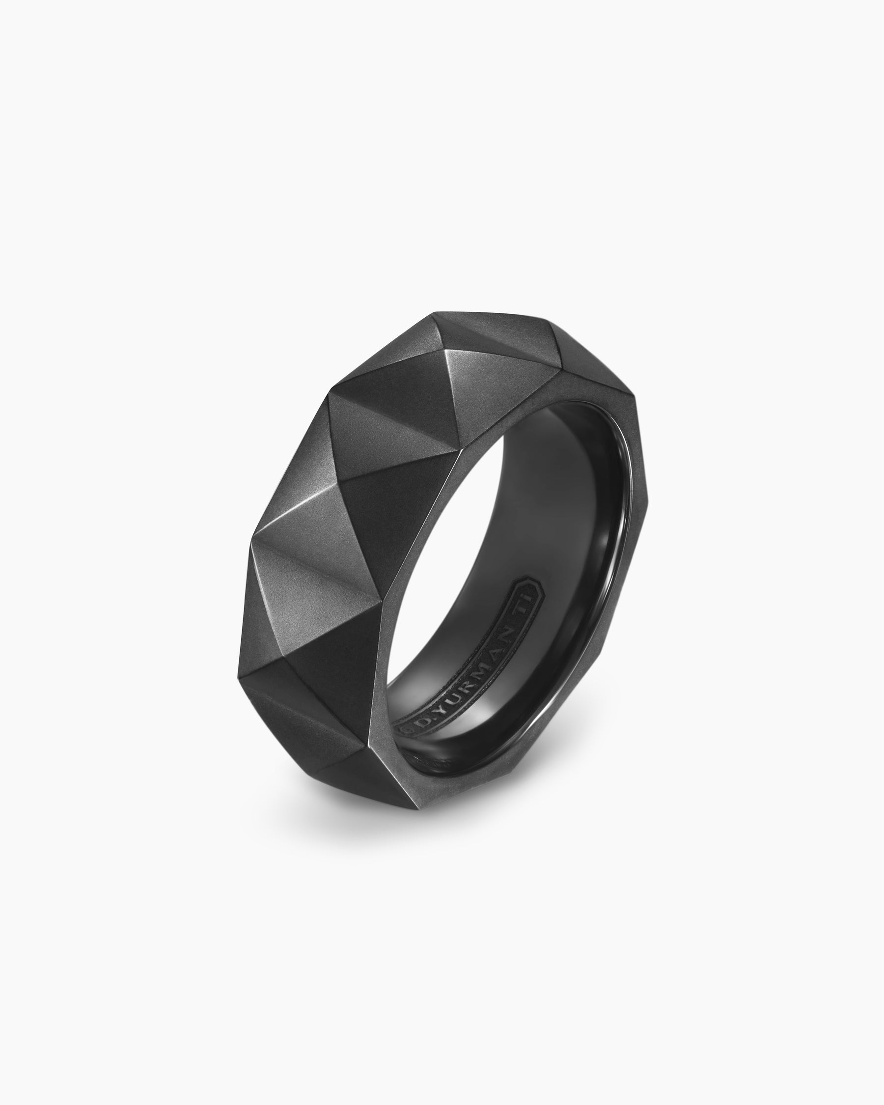 Pyramid Band Ring in Black Titanium, 8mm - Image 3