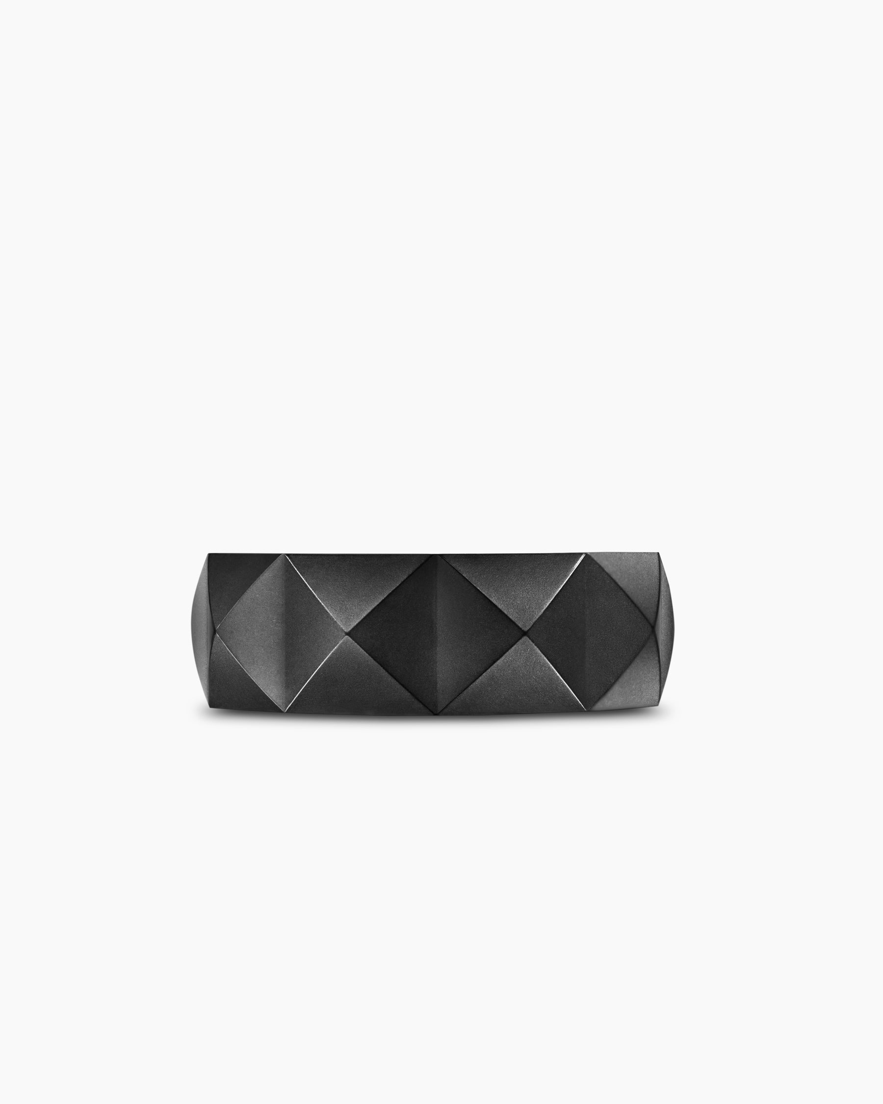 Pyramid Band Ring in Black Titanium, 8mm - Image 4