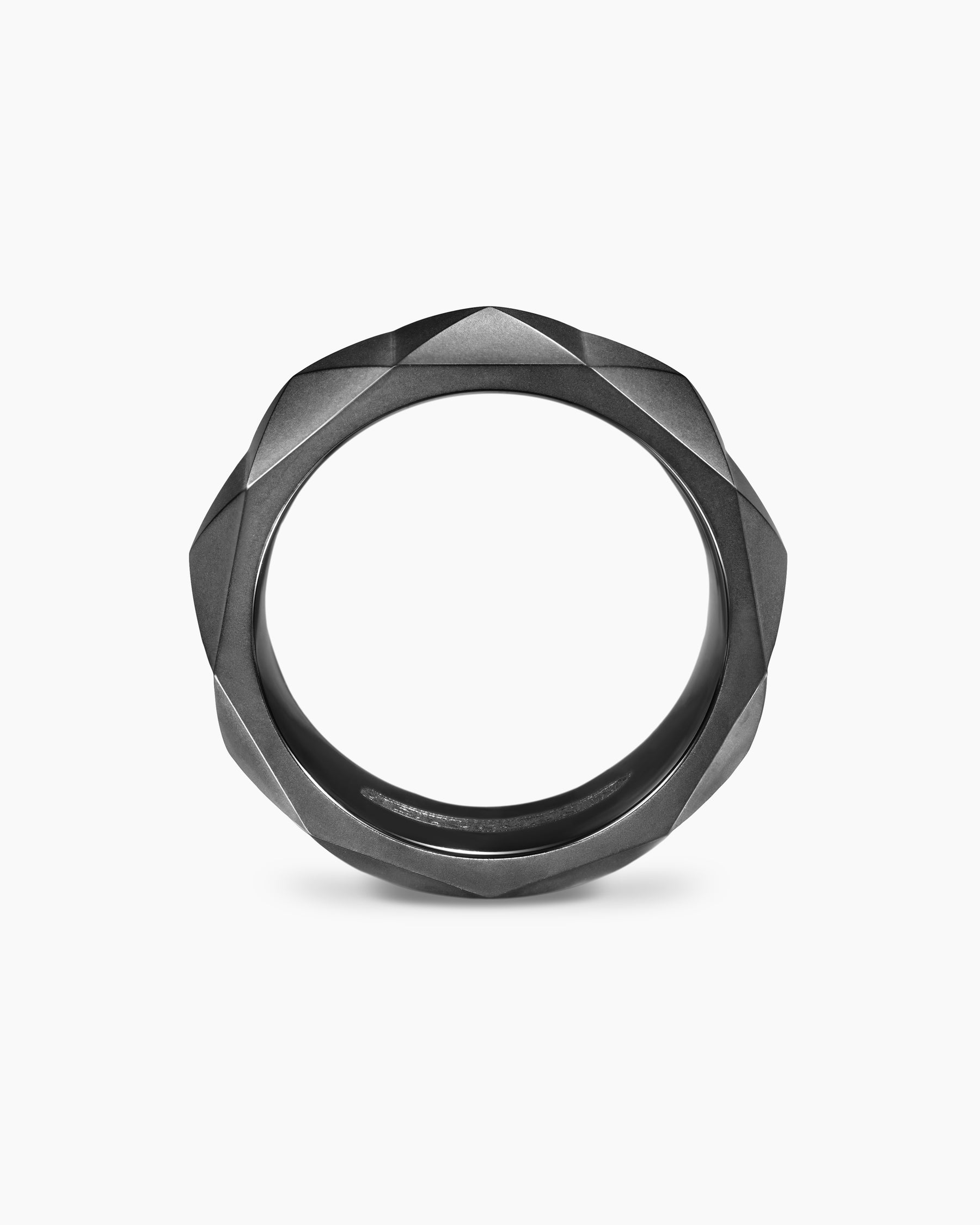 Pyramid Band Ring in Black Titanium, 8mm - Image 5