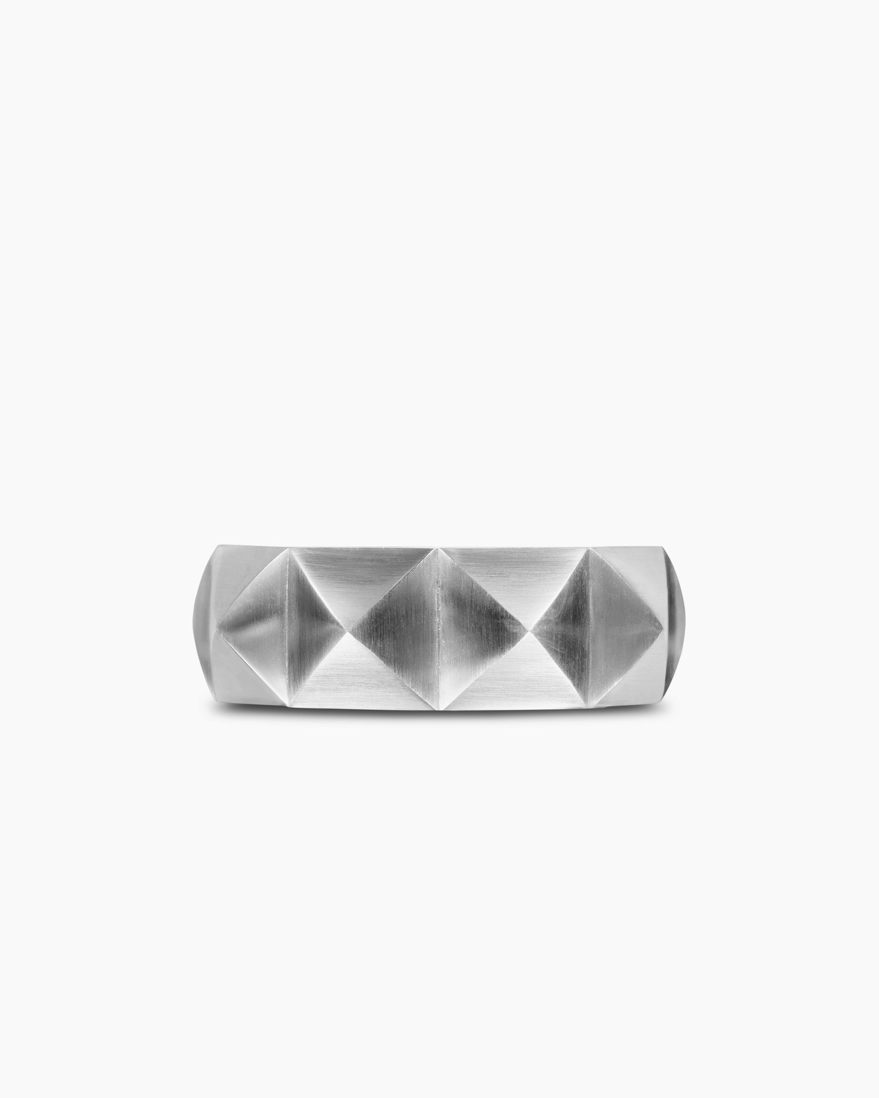Pyramid Band Ring in Sterling Silver, 8mm - Image 4