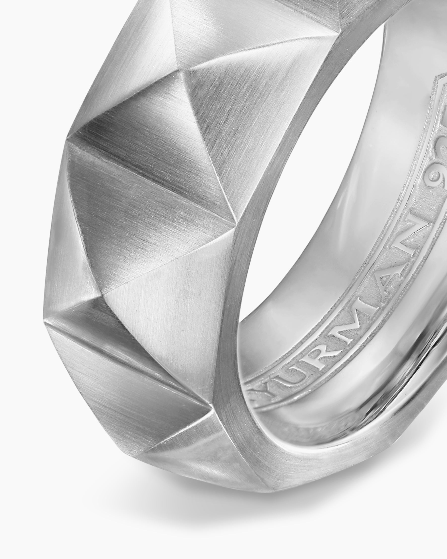 Pyramid Band Ring in Sterling Silver, 8mm - Image 6