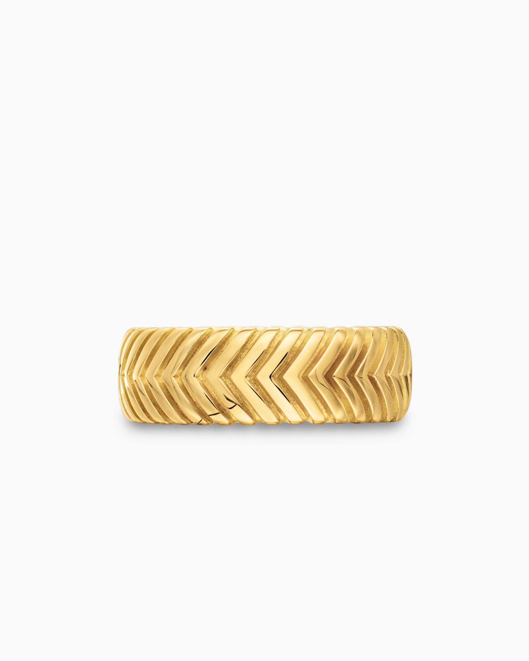 Chevron Band Ring in 18K Yellow Gold, 8mm - Image 4