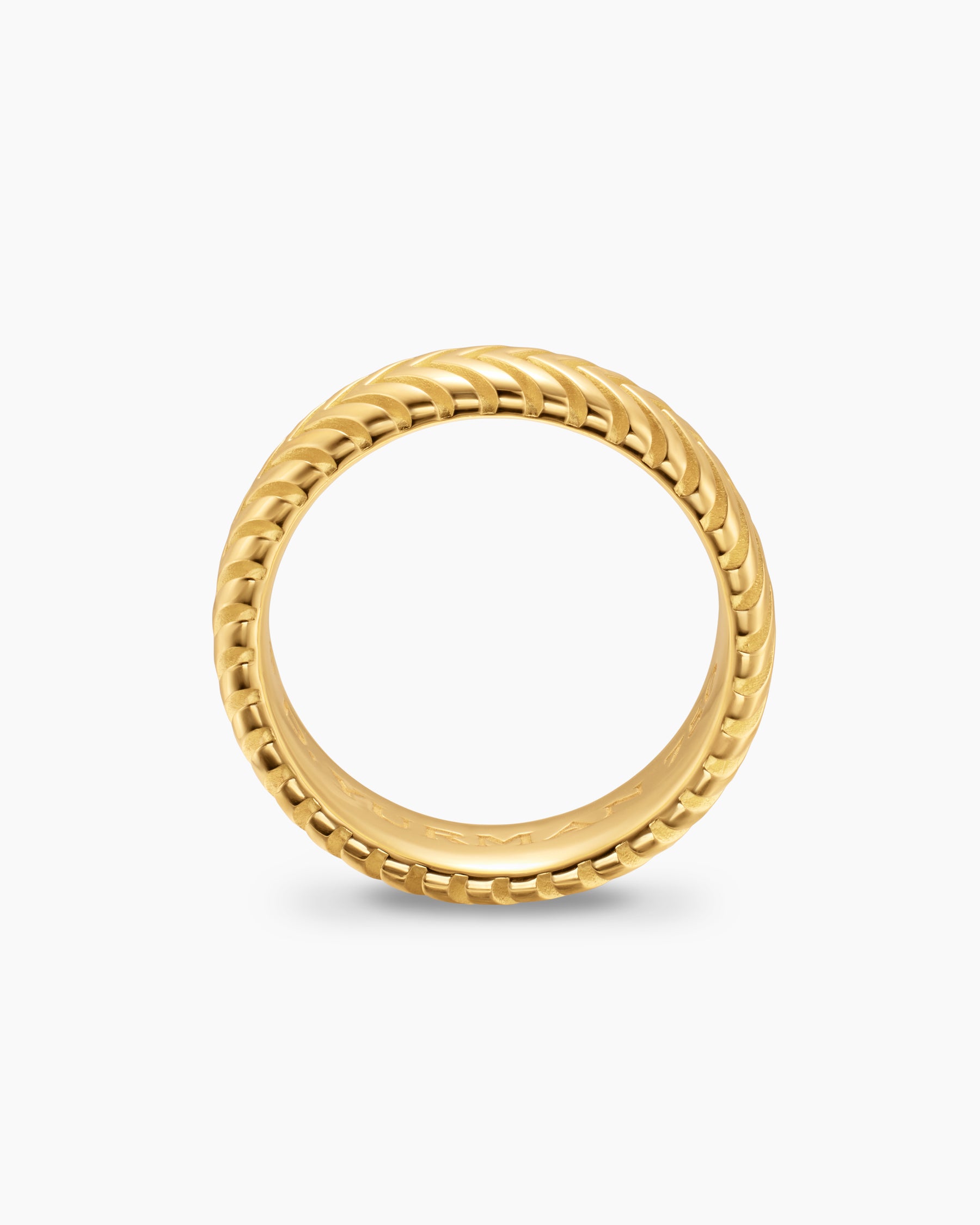 Chevron Band Ring in 18K Yellow Gold, 8mm - Image 5