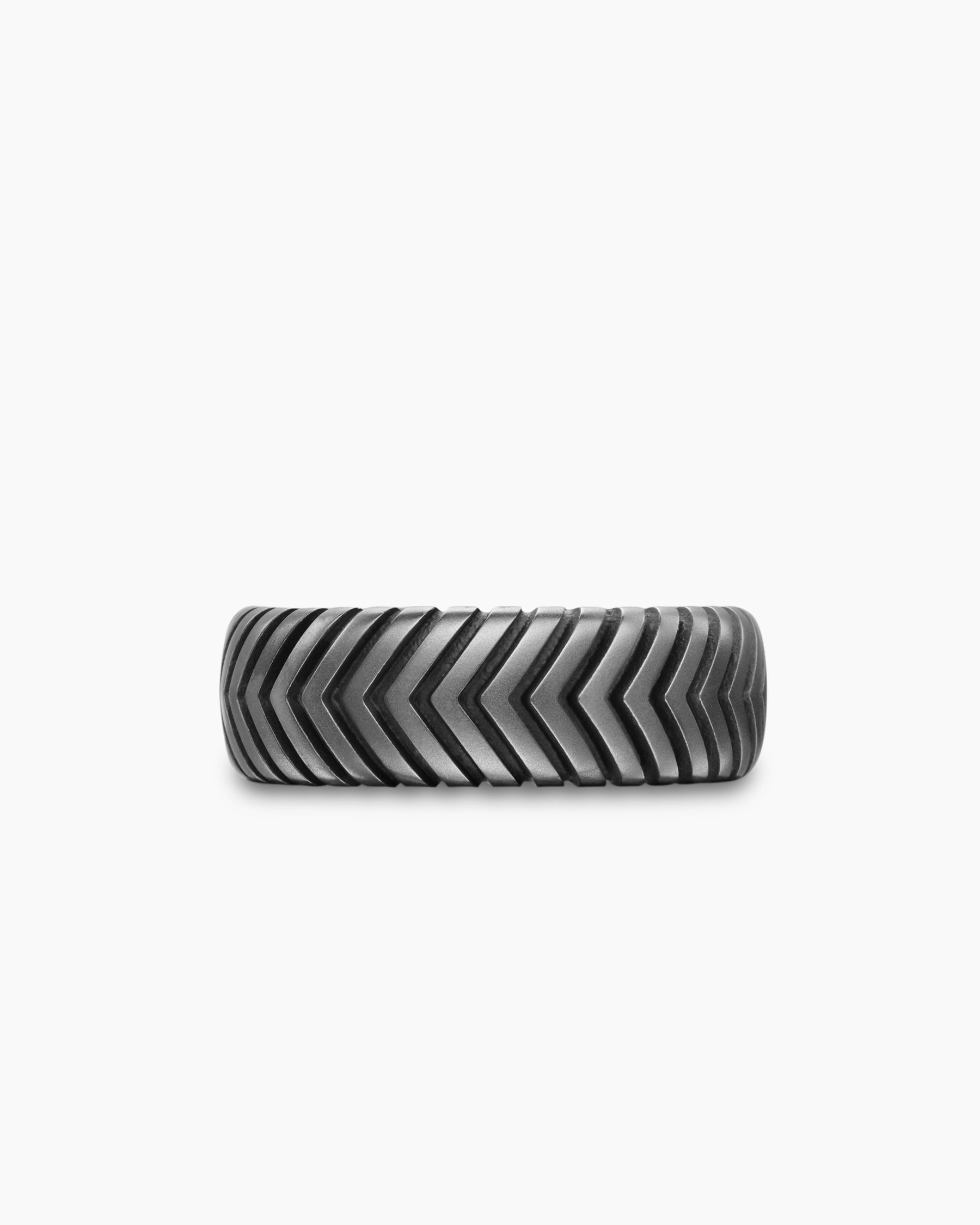 Chevron Band Ring in Anthracite Titanium, 8mm - Image 4