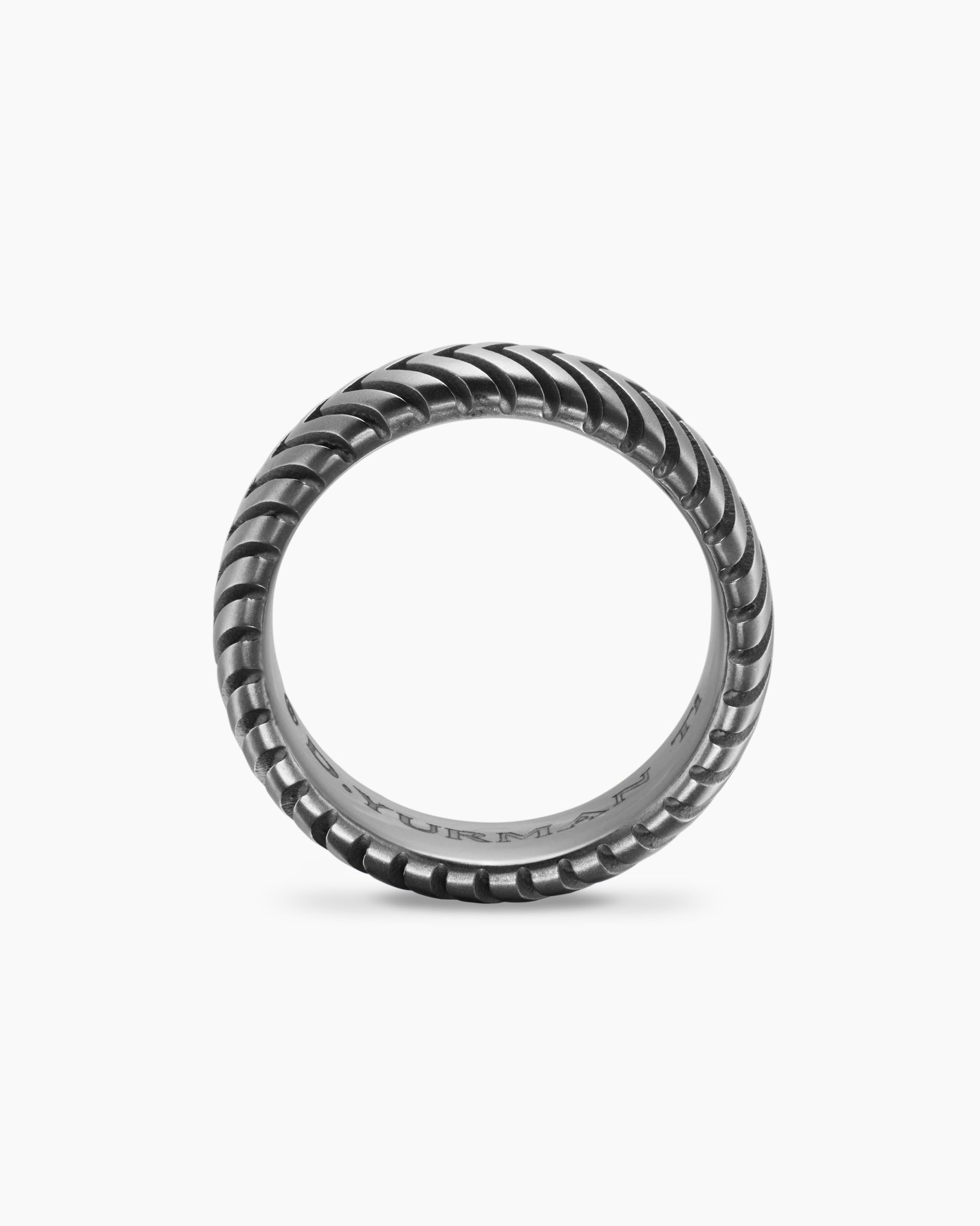 Chevron Band Ring in Anthracite Titanium, 8mm - Image 5