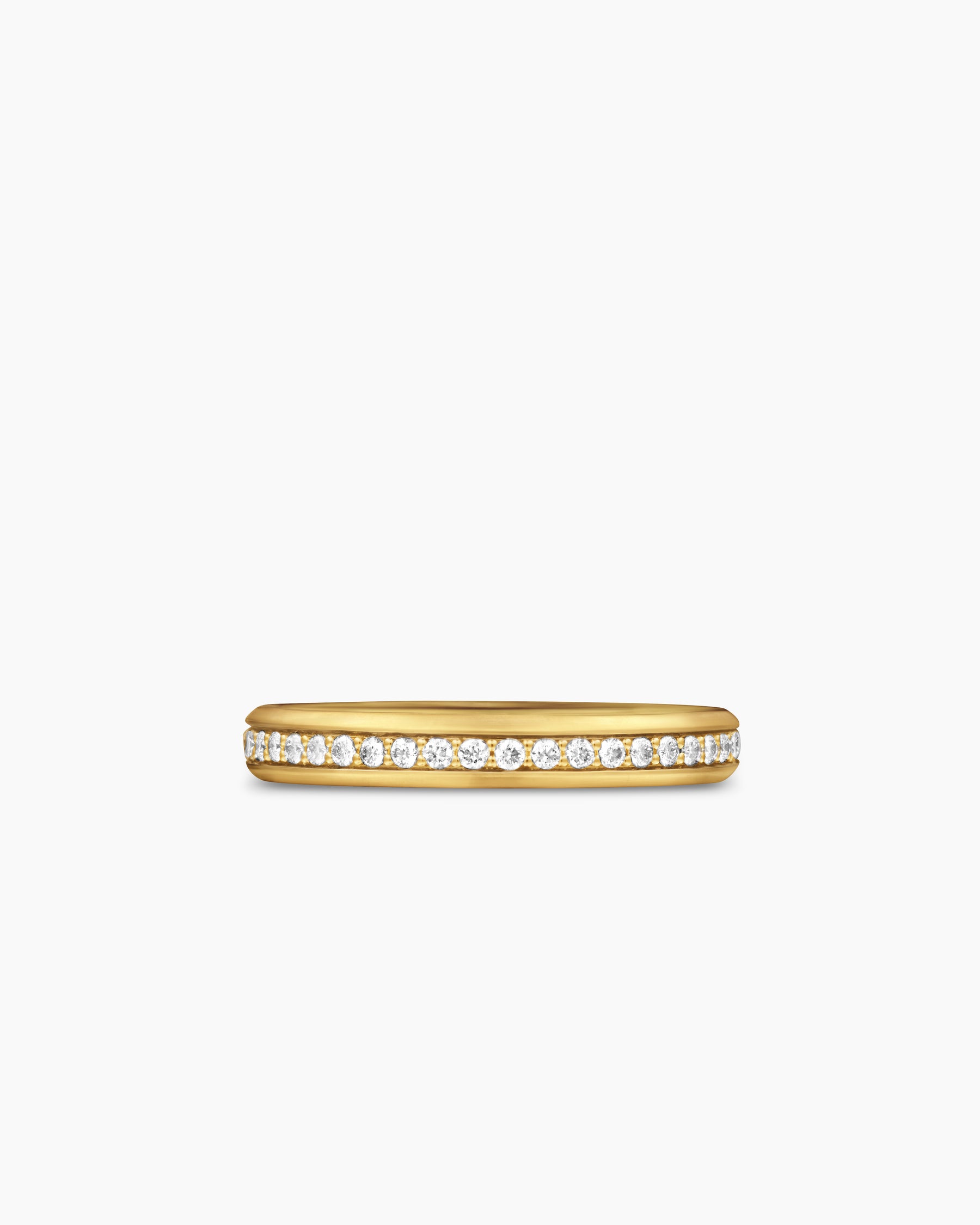Beveled Band Ring in 18K Yellow Gold with Diamonds, 3.5mm - Image 4
