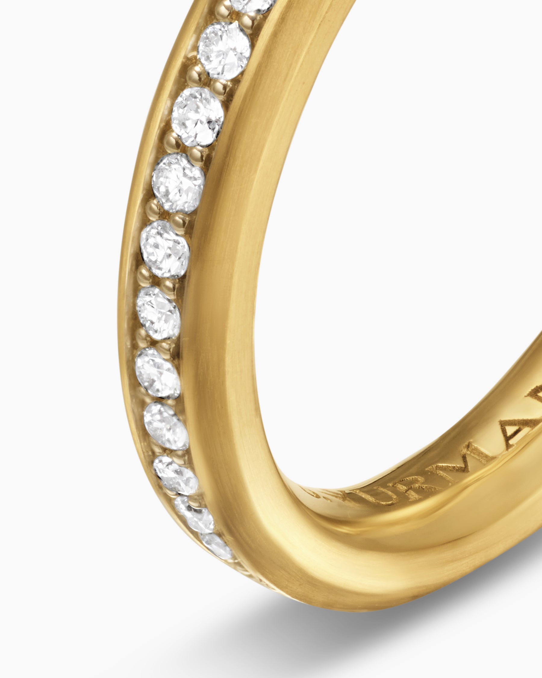 Beveled Band Ring in 18K Yellow Gold with Diamonds, 3.5mm - Image 6