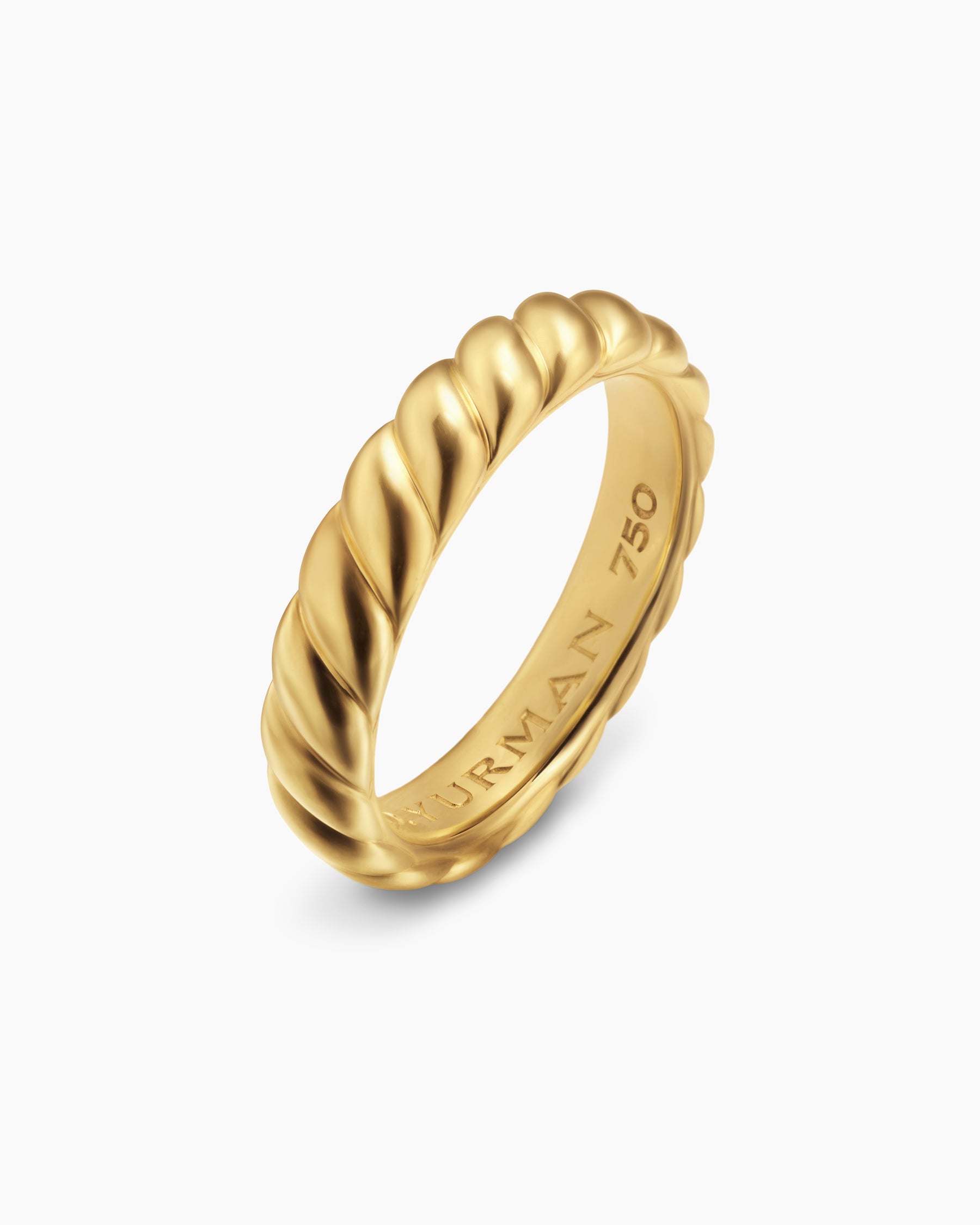 Sculpted Cable Band Ring in 18K Yellow Gold, 5mm - Image 3