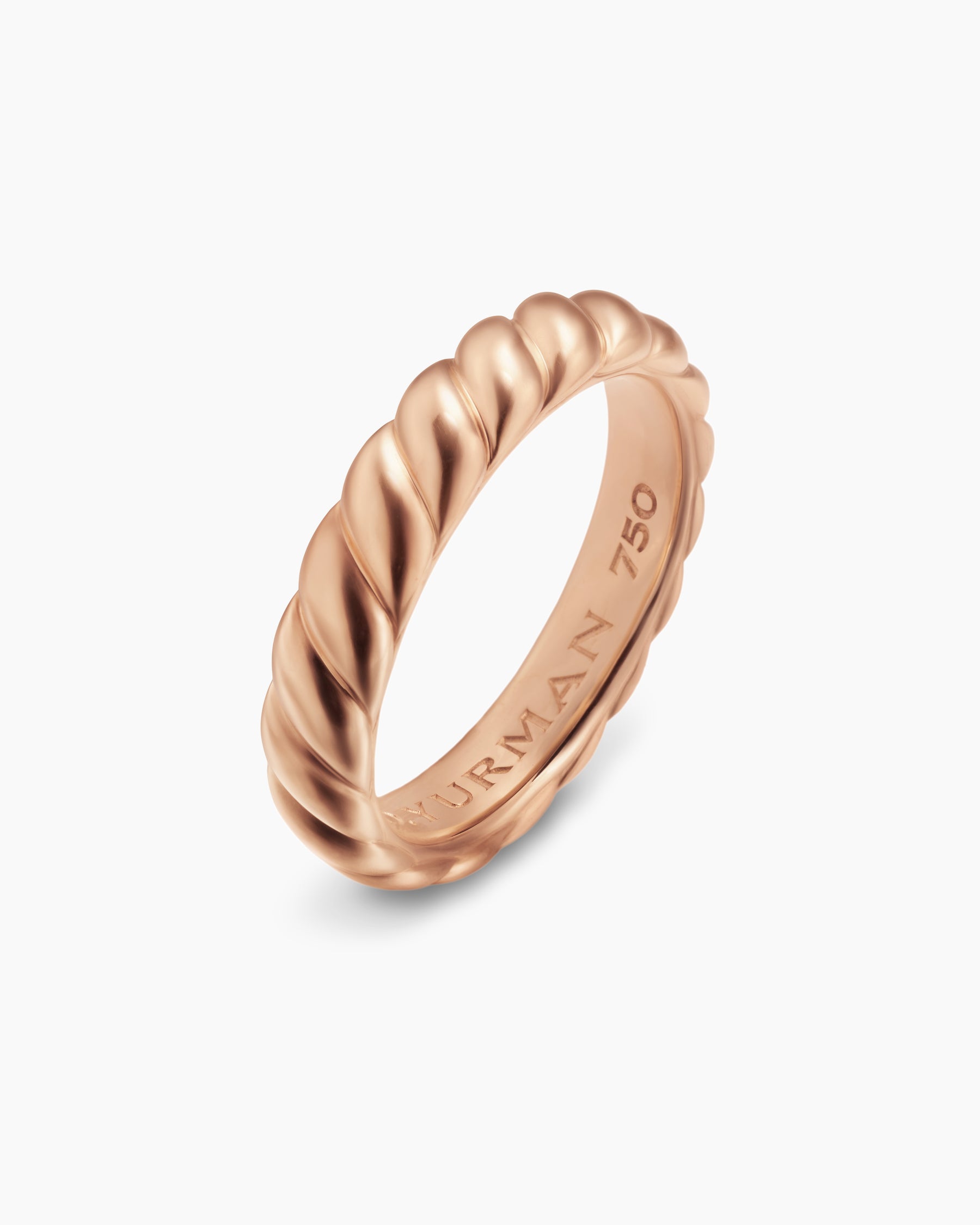 Sculpted Cable Band Ring in 18K Rose Gold, 5mm - Image 3