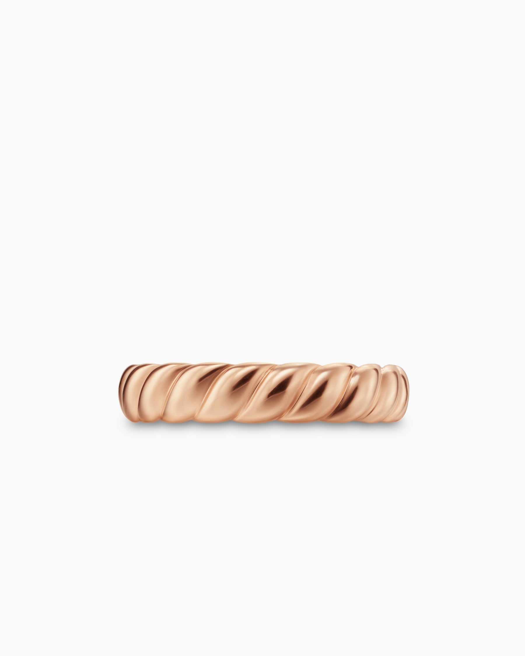Sculpted Cable Band Ring in 18K Rose Gold, 5mm - Image 4