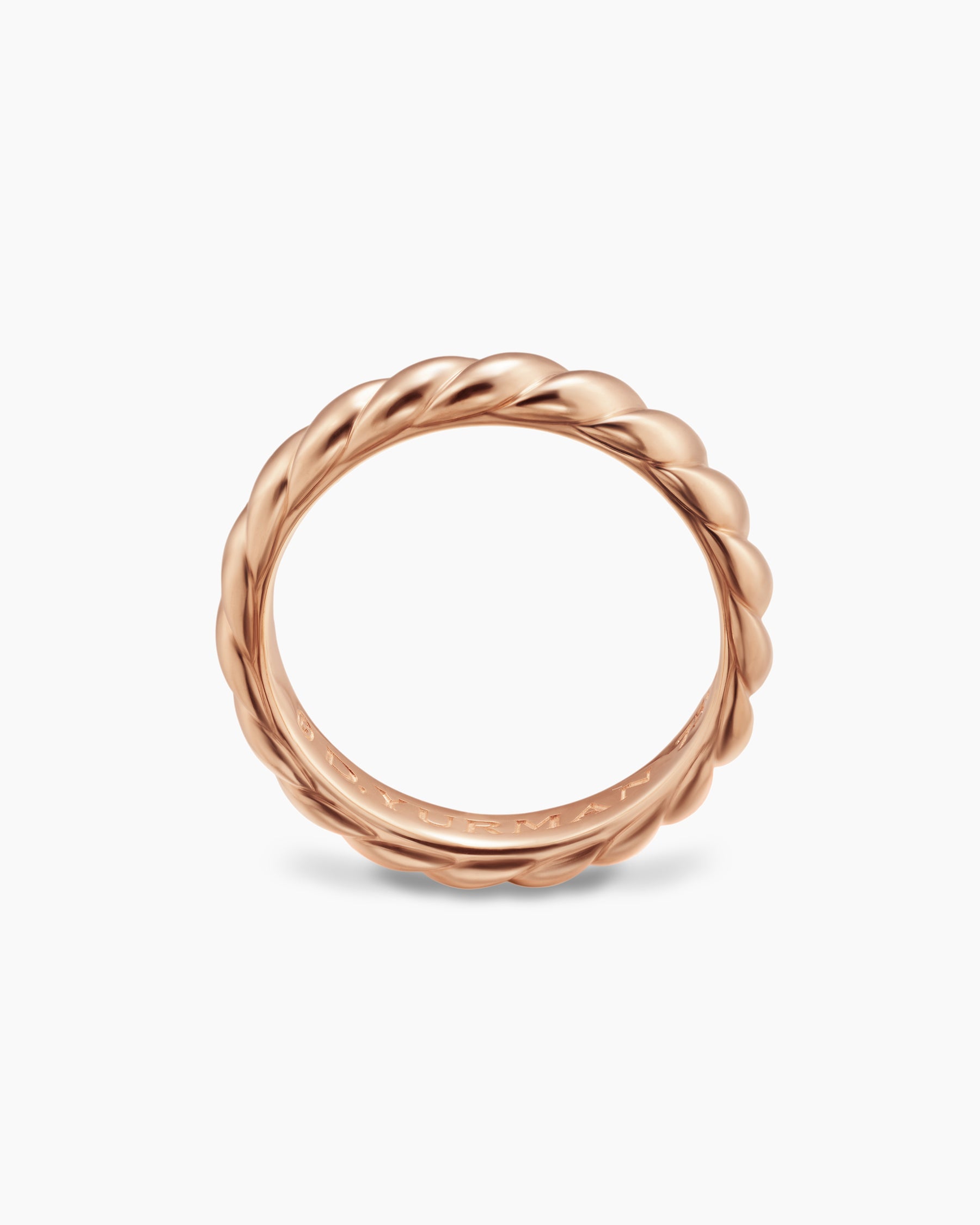 Sculpted Cable Band Ring in 18K Rose Gold, 5mm - Image 5
