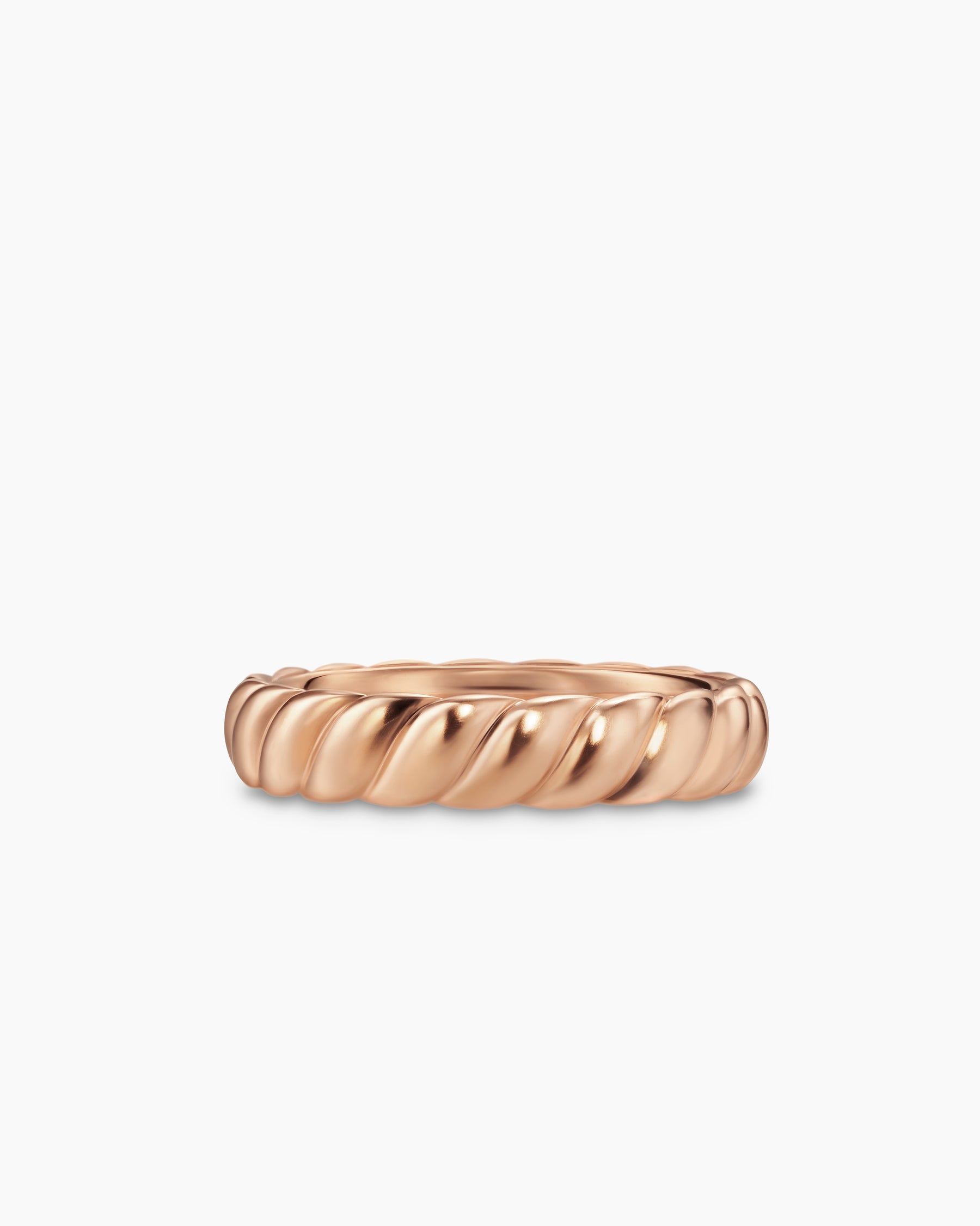 Sculpted Cable Band Ring in 18K Rose Gold, 5mm