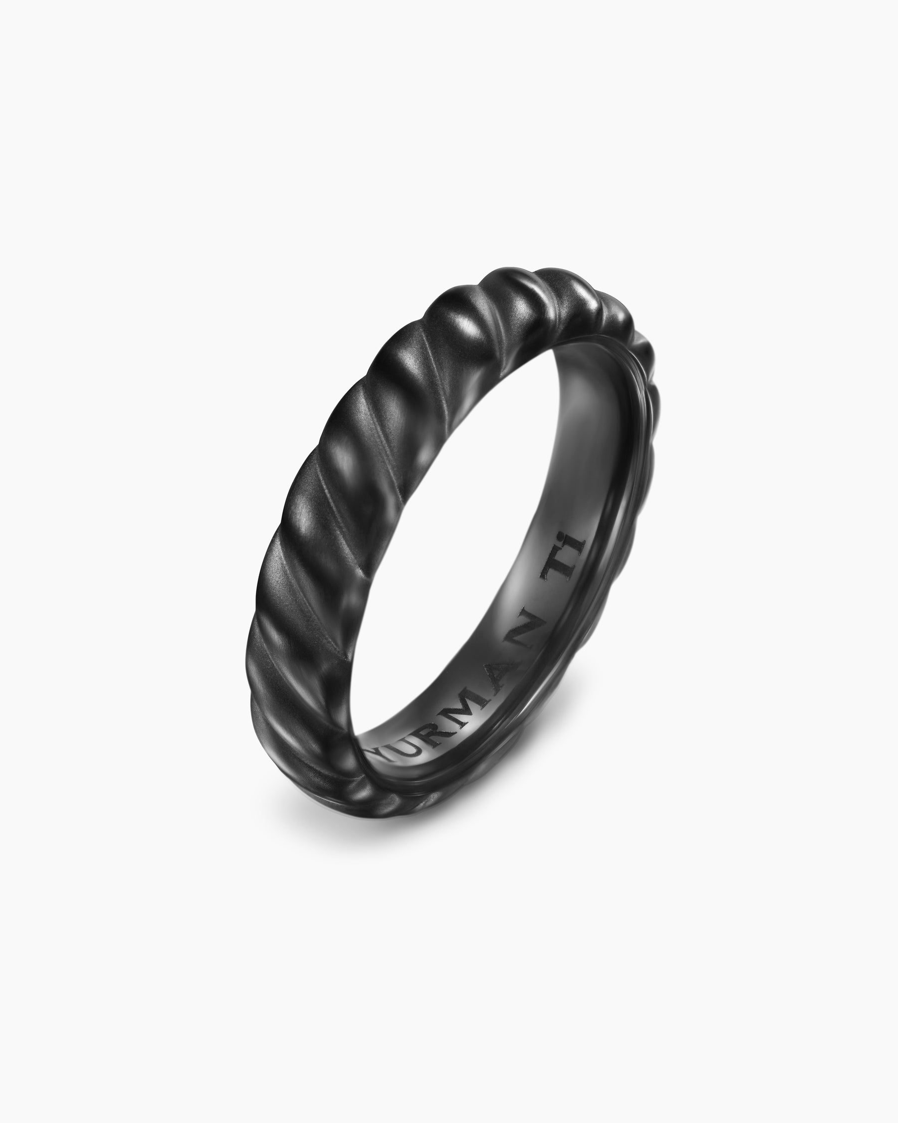 Sculpted Cable Band Ring in Black Titanium, 5mm - Image 3
