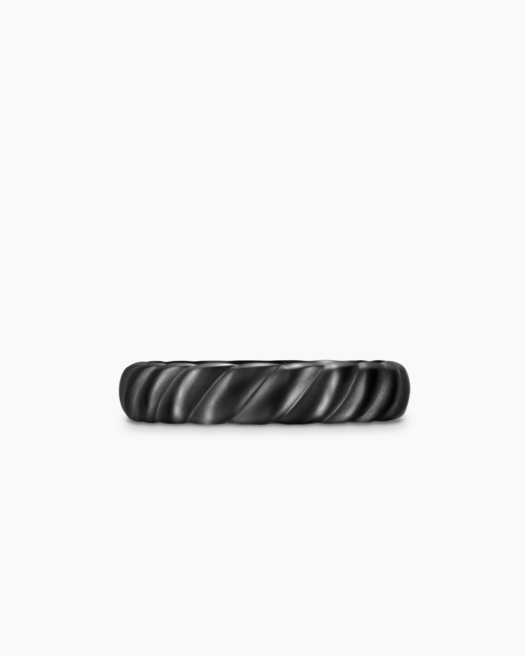 Sculpted Cable Band Ring in Black Titanium, 5mm - Image 4