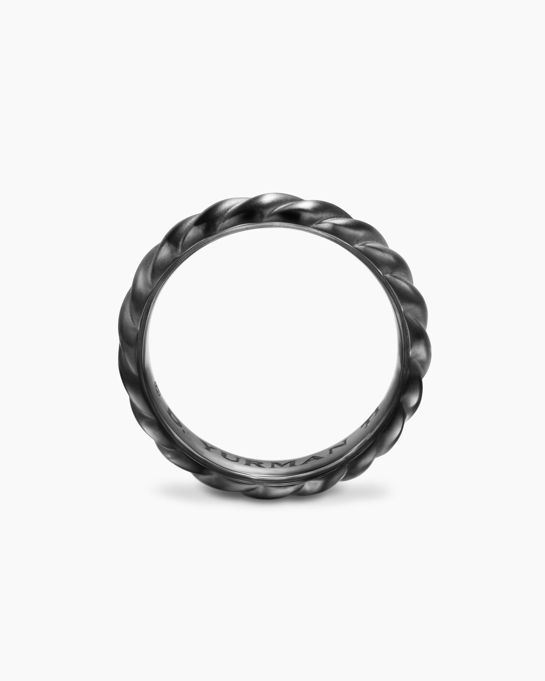 Sculpted Cable Band Ring in Black Titanium, 5mm - Image 5