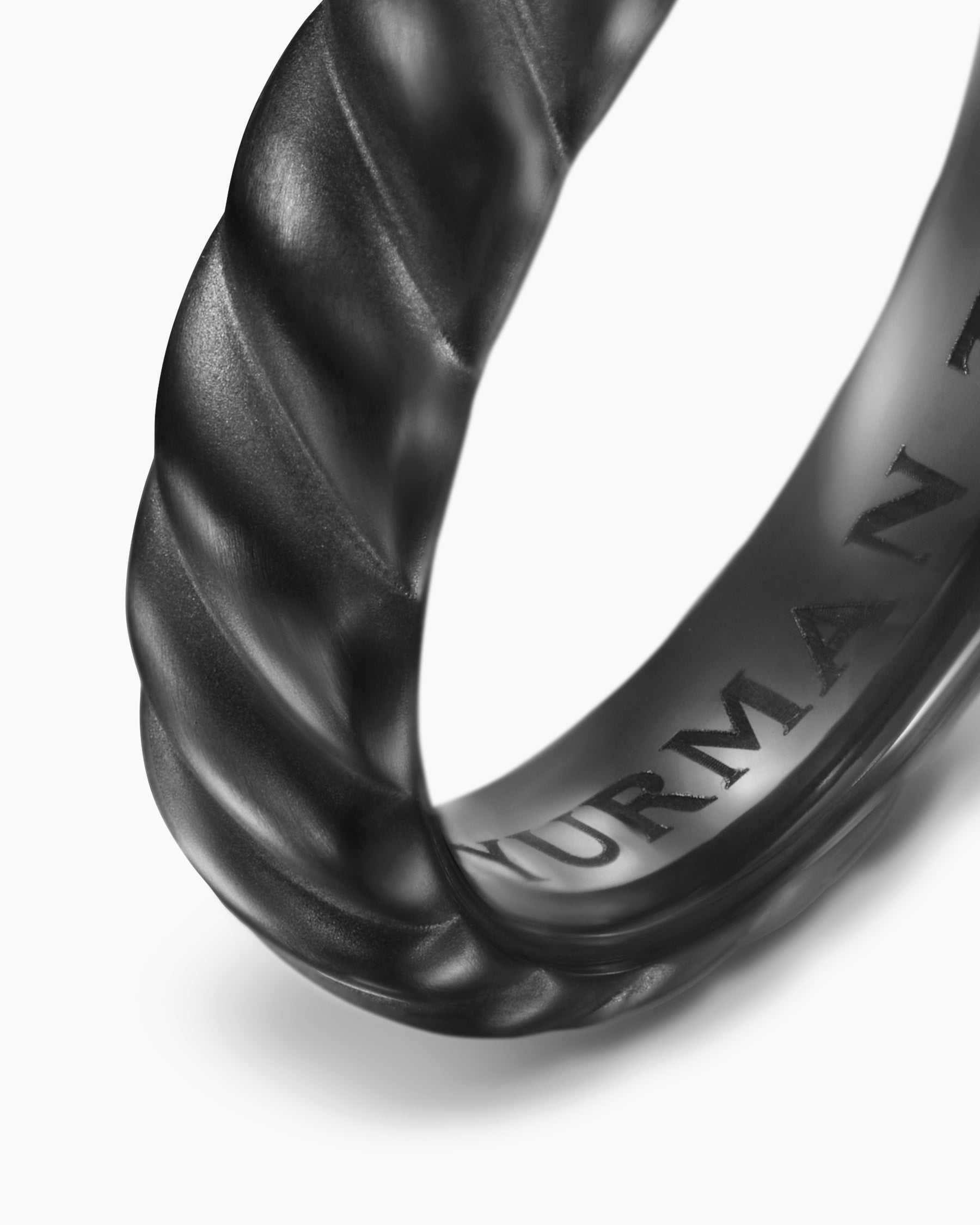 Sculpted Cable Band Ring in Black Titanium, 5mm - Image 6