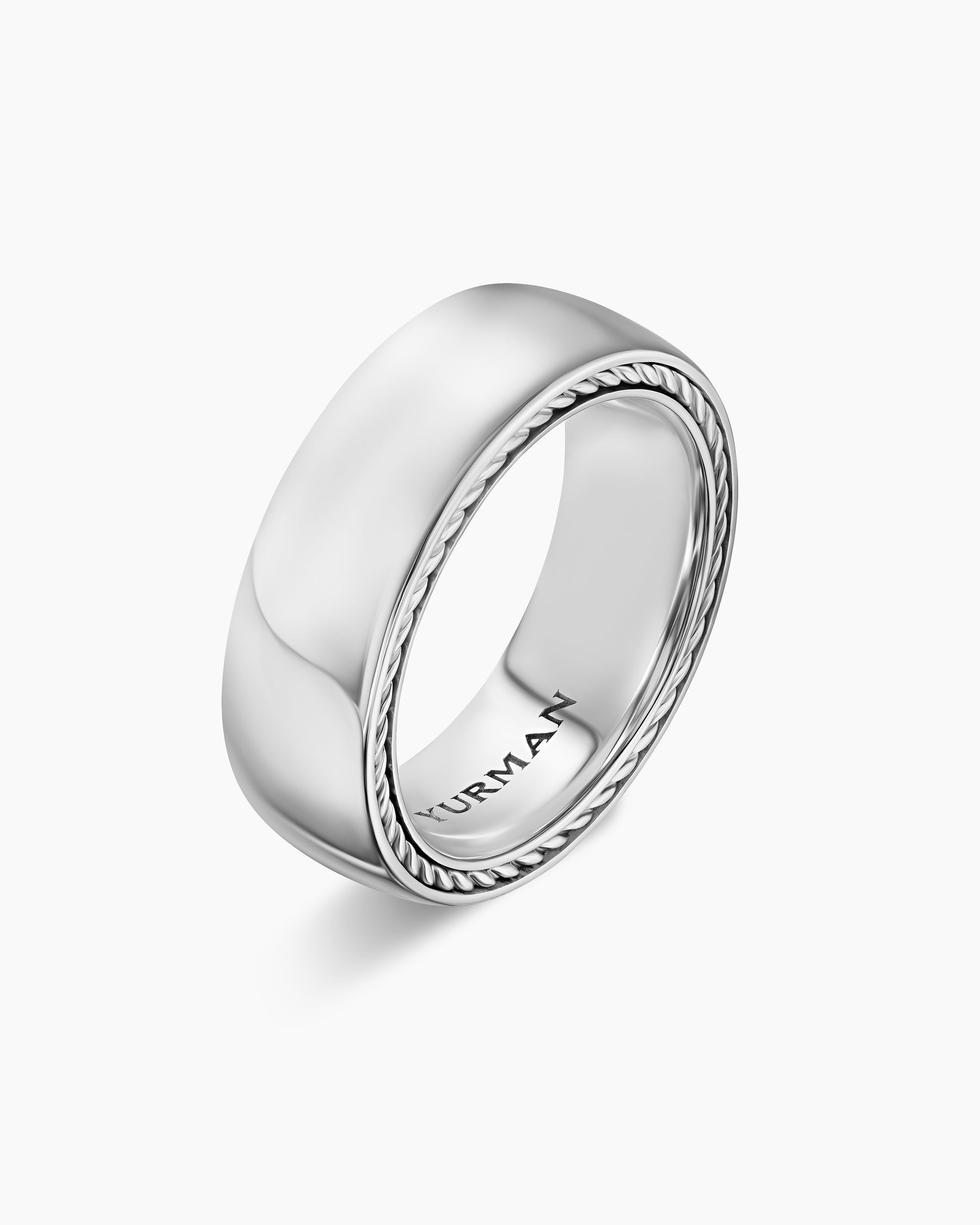 Streamline Band Ring in 18K White Gold, 8mm - Image 3