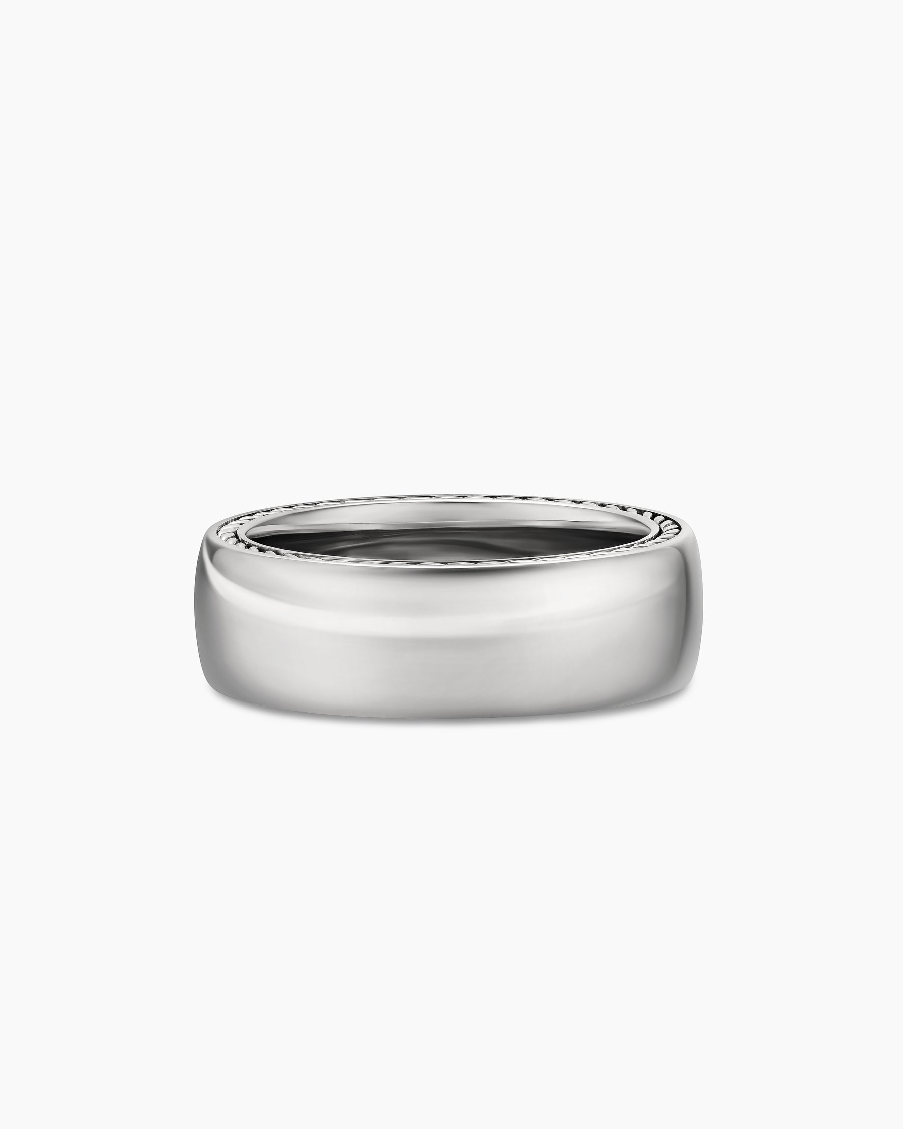 Streamline Band Ring in 18K White Gold, 8mm