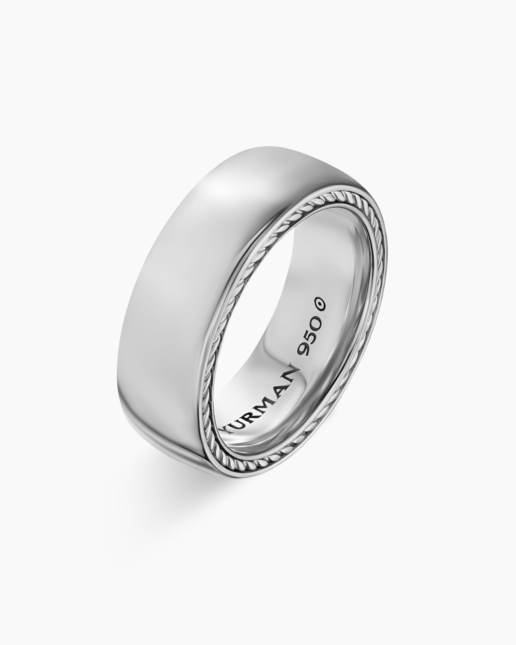 Streamline Band Ring in Platinum, 8mm - Image 3