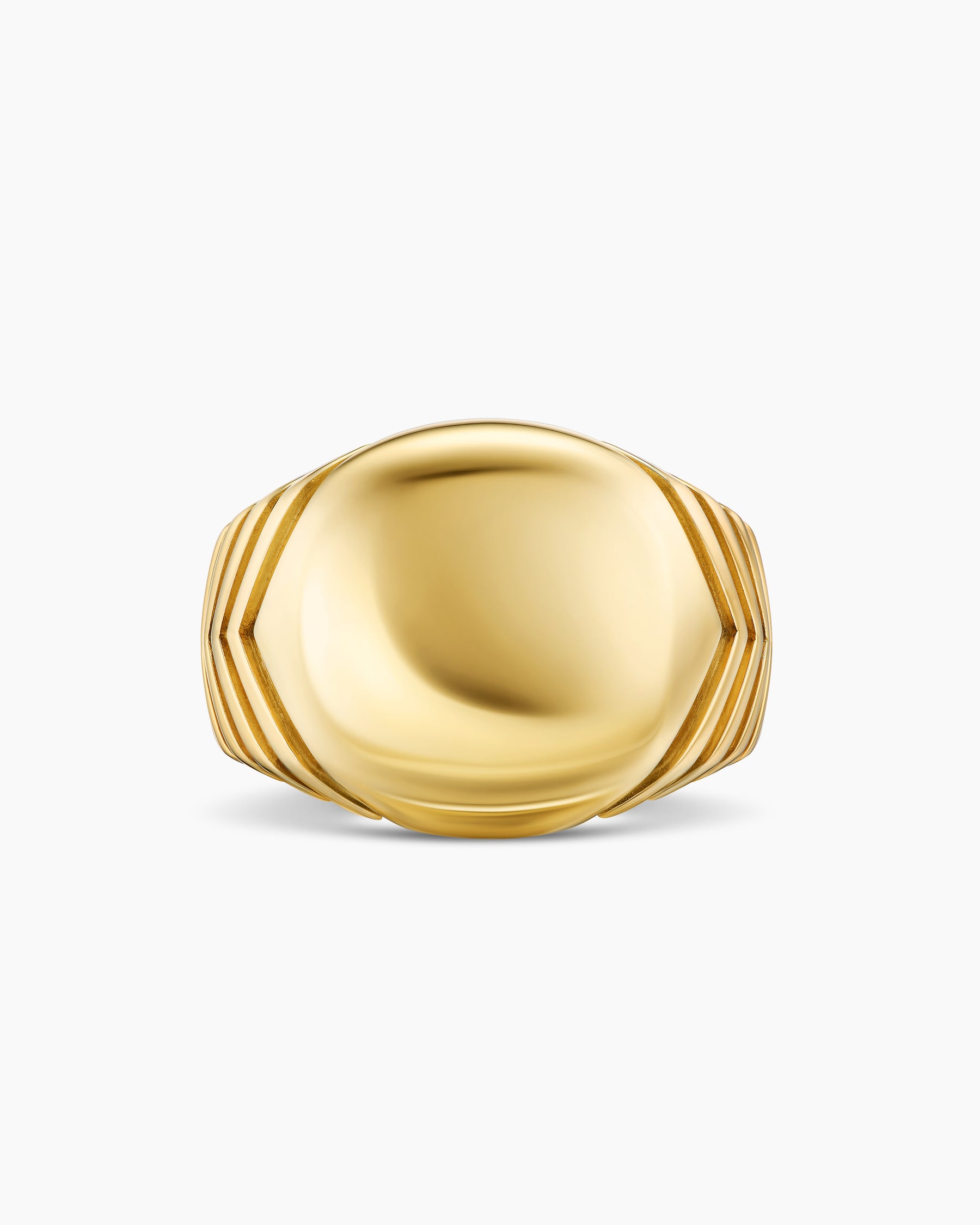 Chevron Signet Ring in 18K Yellow Gold, 18mm - Image 4
