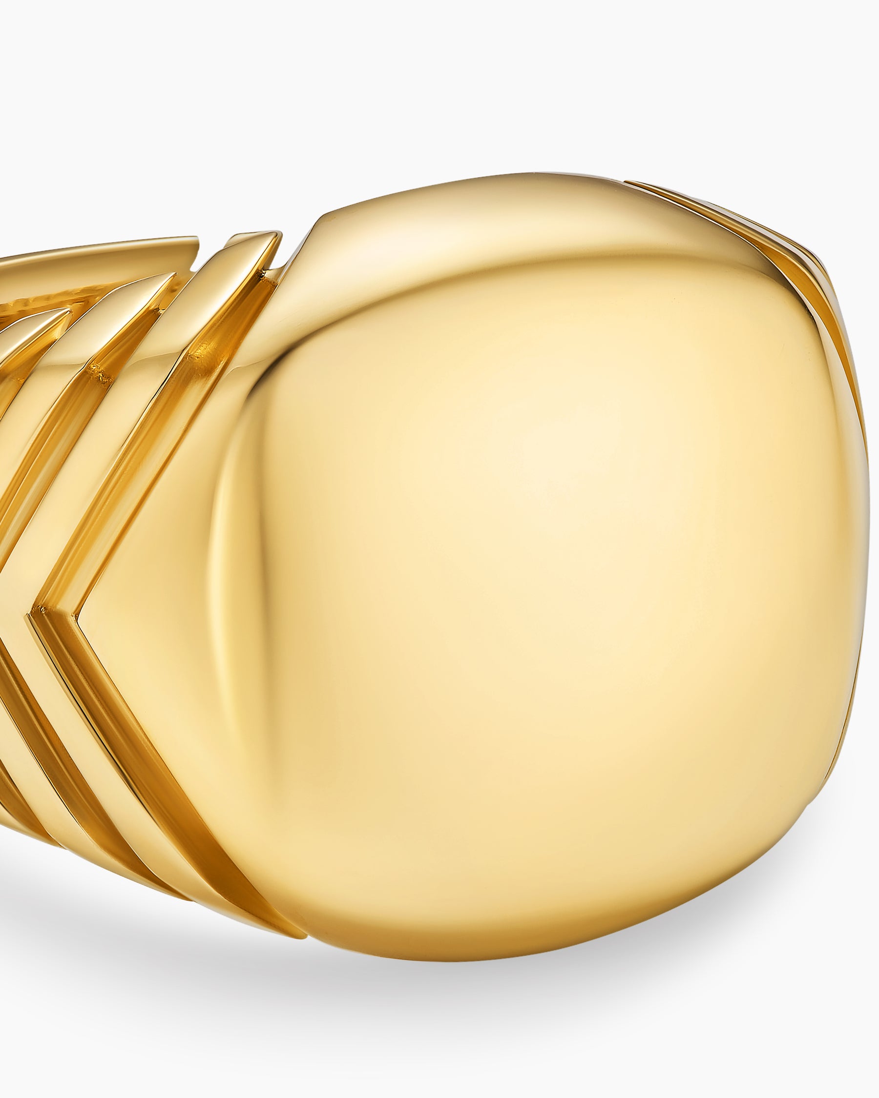 Chevron Signet Ring in 18K Yellow Gold, 18mm - Image 5