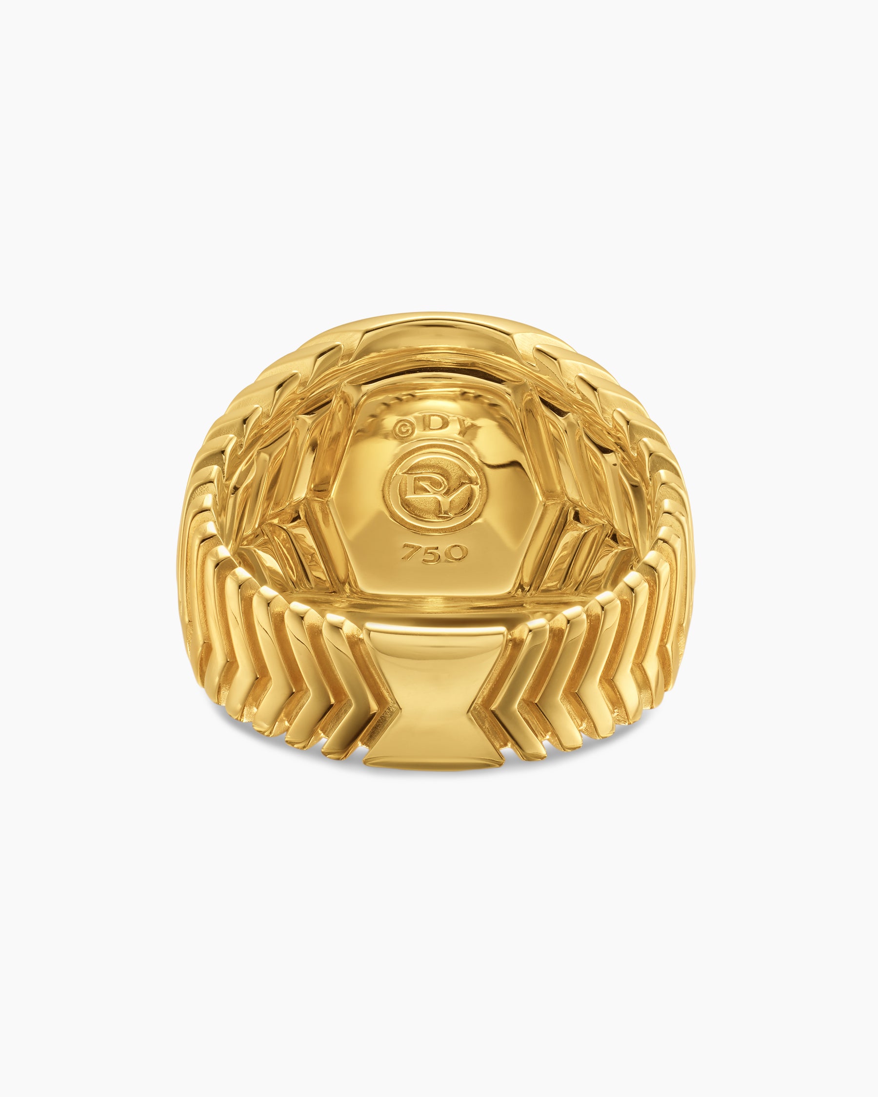 Chevron Signet Ring in 18K Yellow Gold, 18mm - Image 6