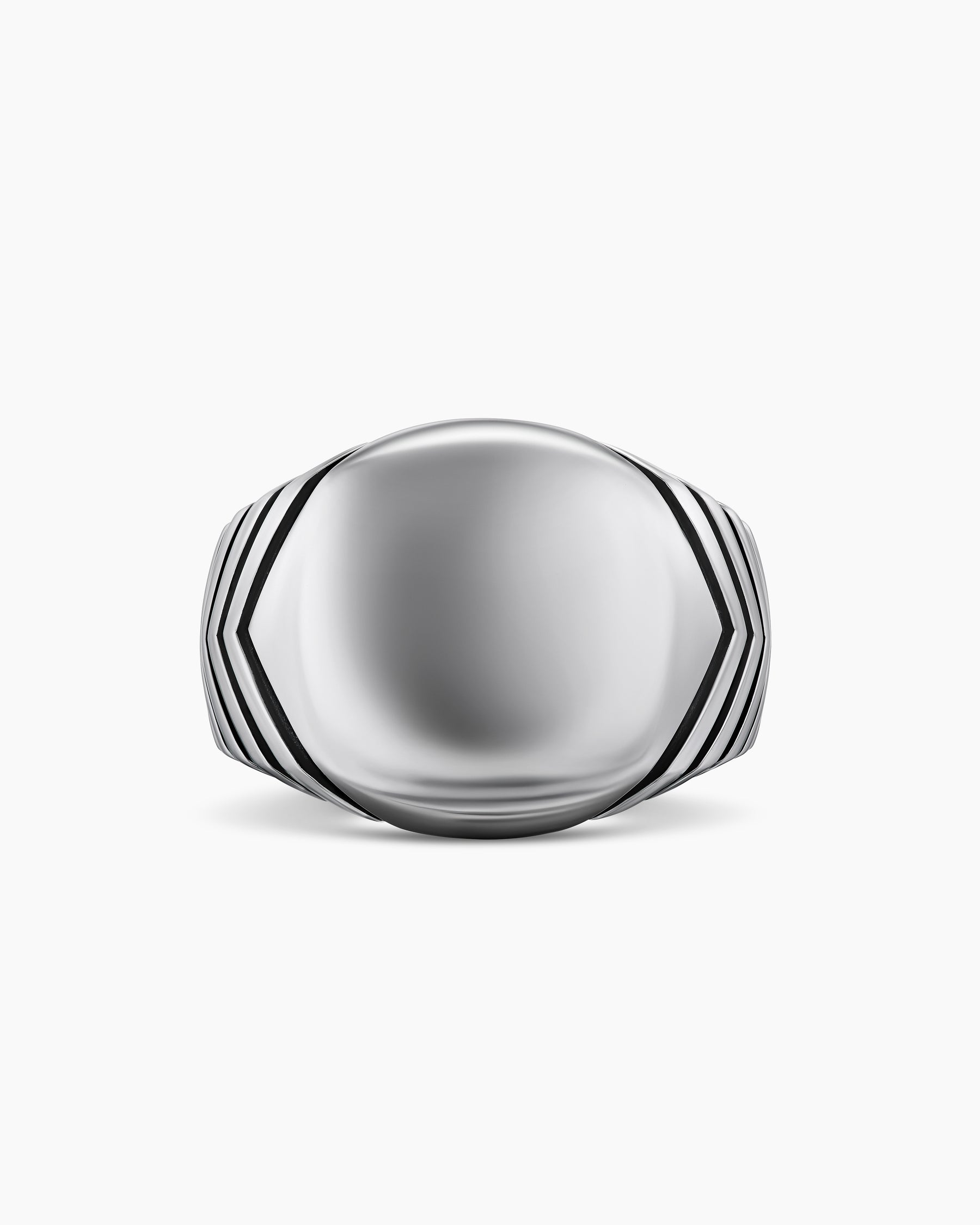 Chevron Signet Ring in Sterling Silver, 18mm - Image 4