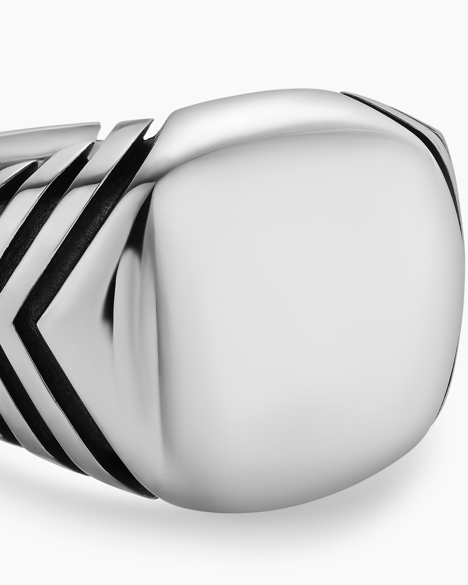 Chevron Signet Ring in Sterling Silver, 18mm - Image 5